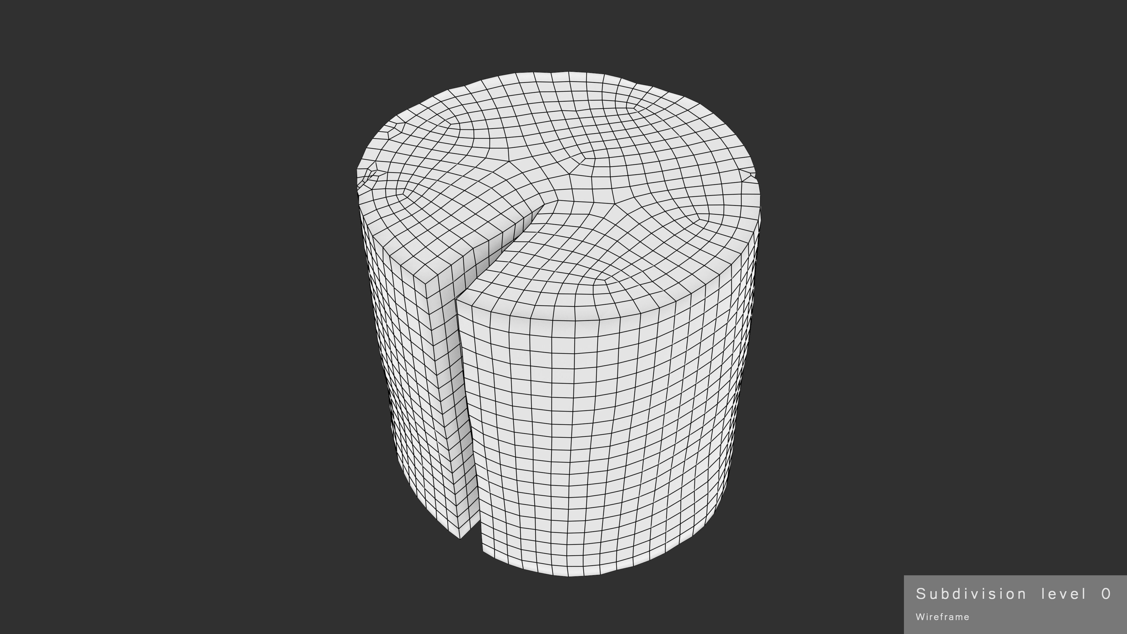 Log Round Cracked Low-poly 3D model_17