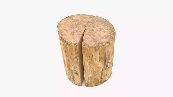 Log Round Cracked Low-poly 3D model