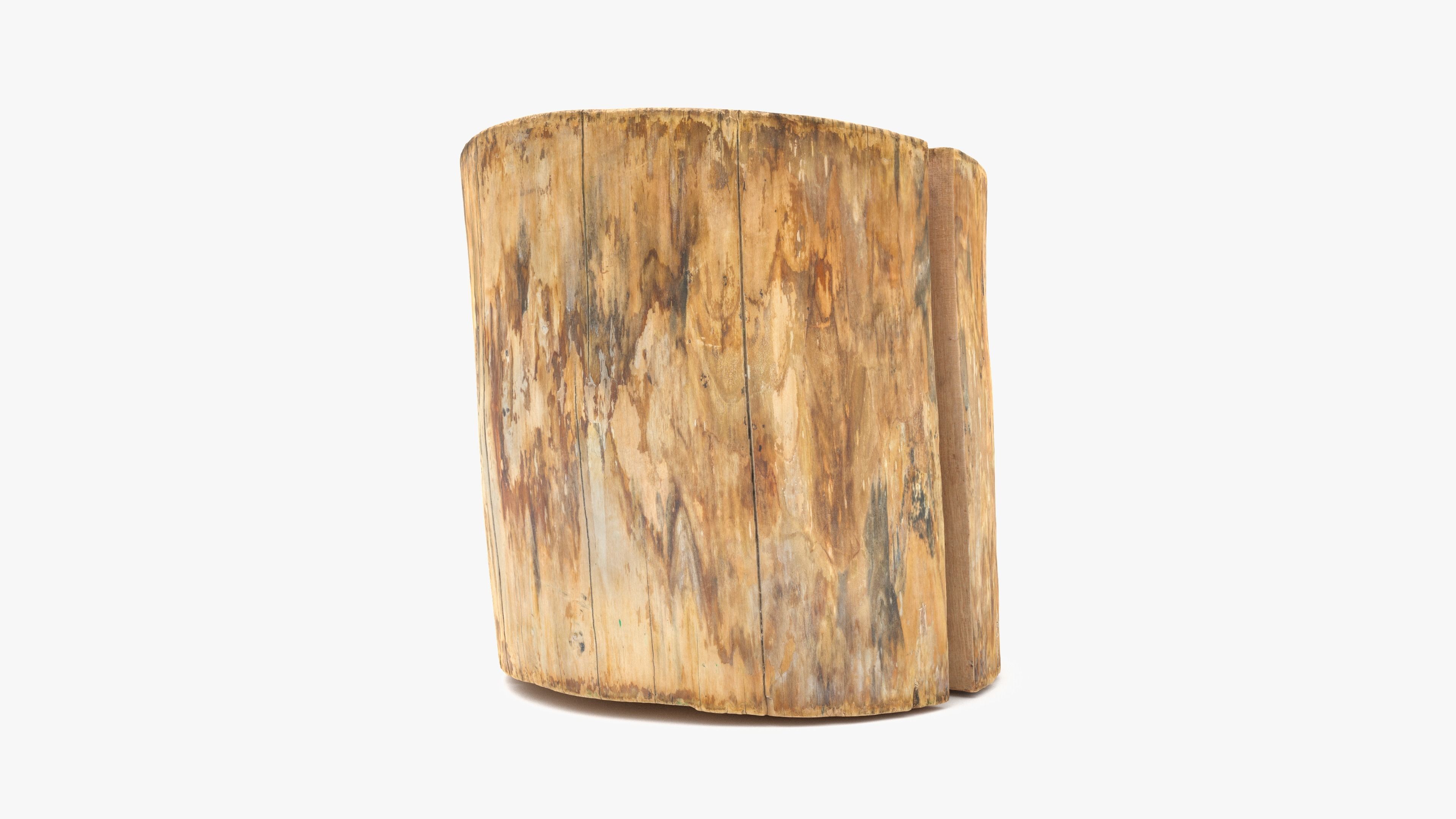 Log Round Cracked Low-poly 3D model_6