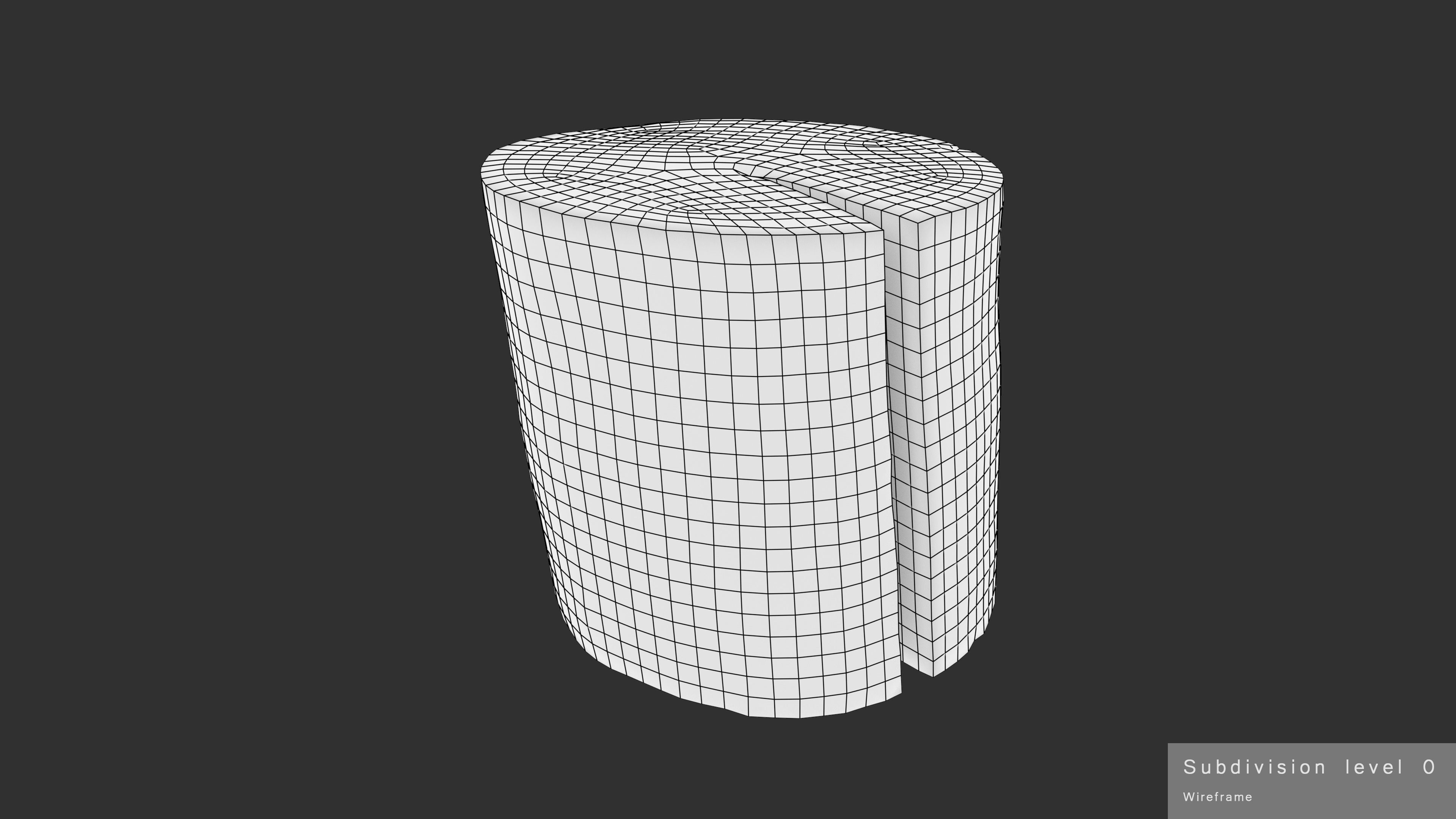 Log Round Cracked Low-poly 3D model_16