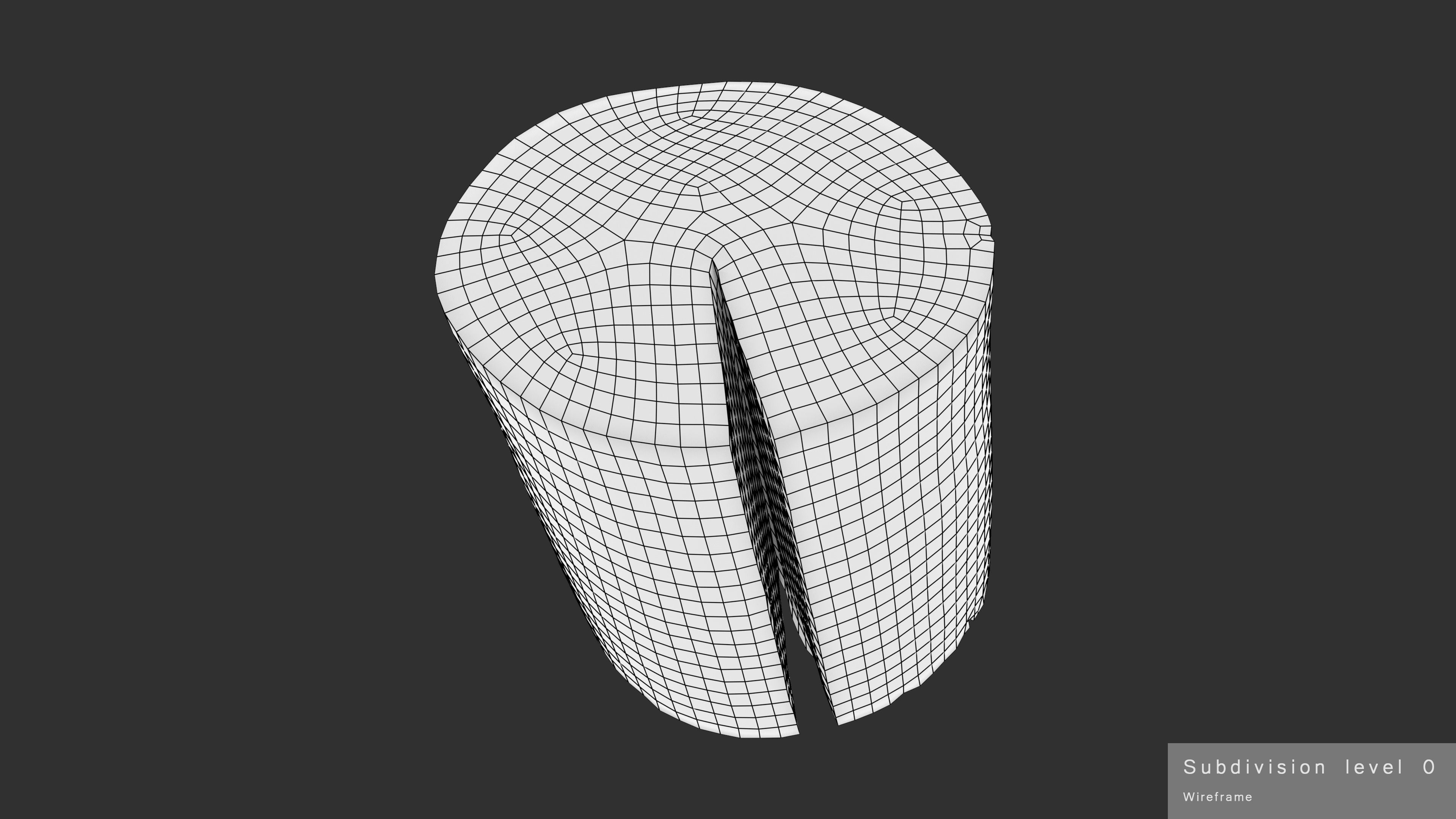 Log Round Cracked Low-poly 3D model_13