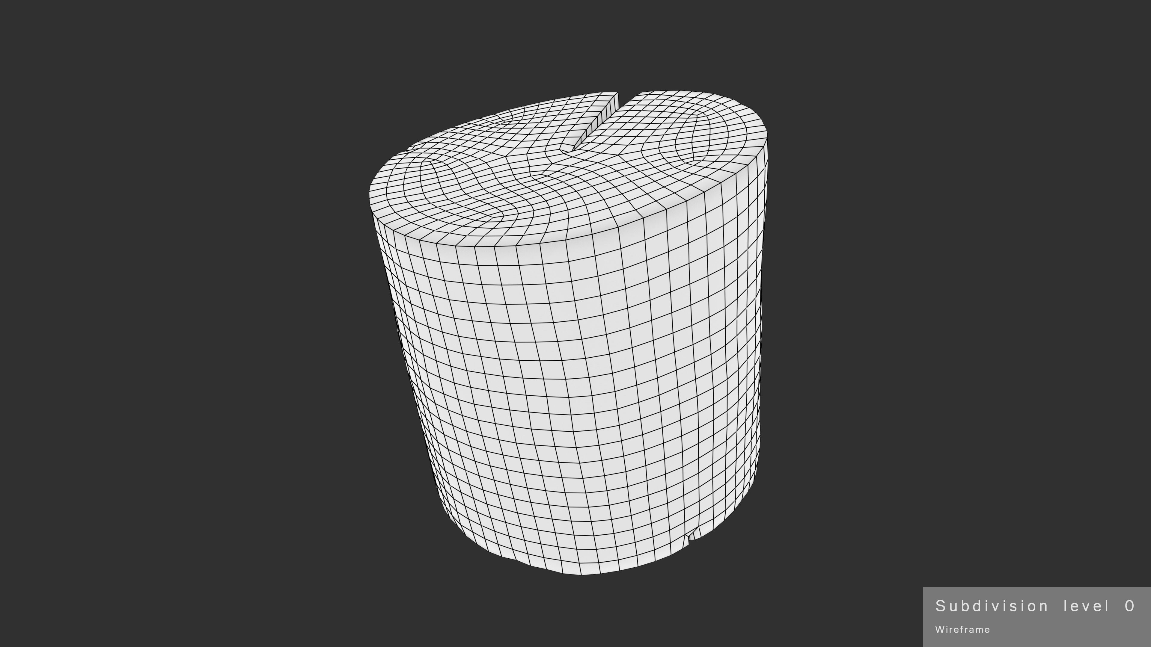 Log Round Cracked Low-poly 3D model_15