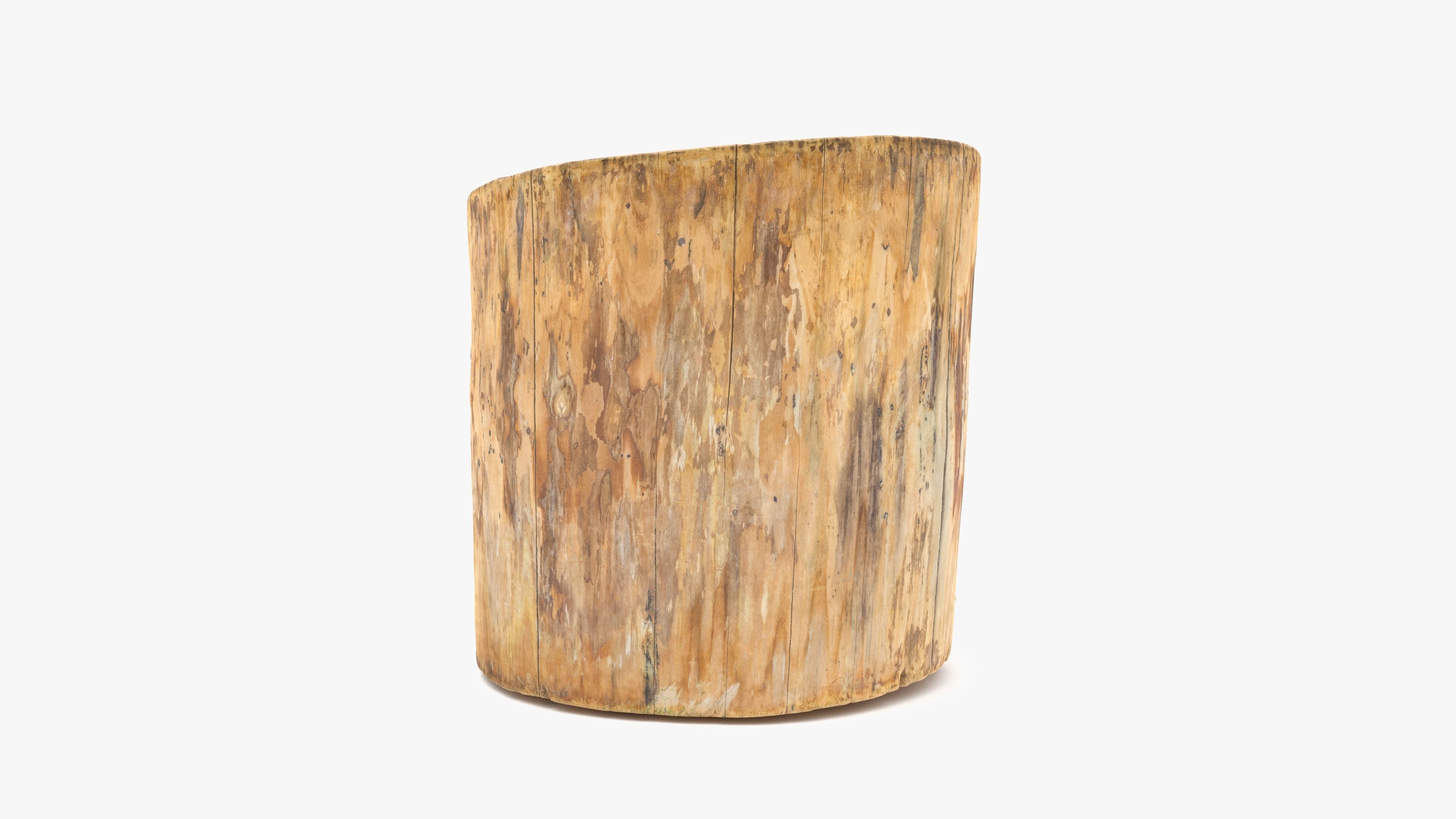 Log Round Cracked Low-poly 3D model_7
