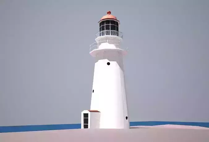 Booby Island Lighthouse Low poly Low-poly 3D model