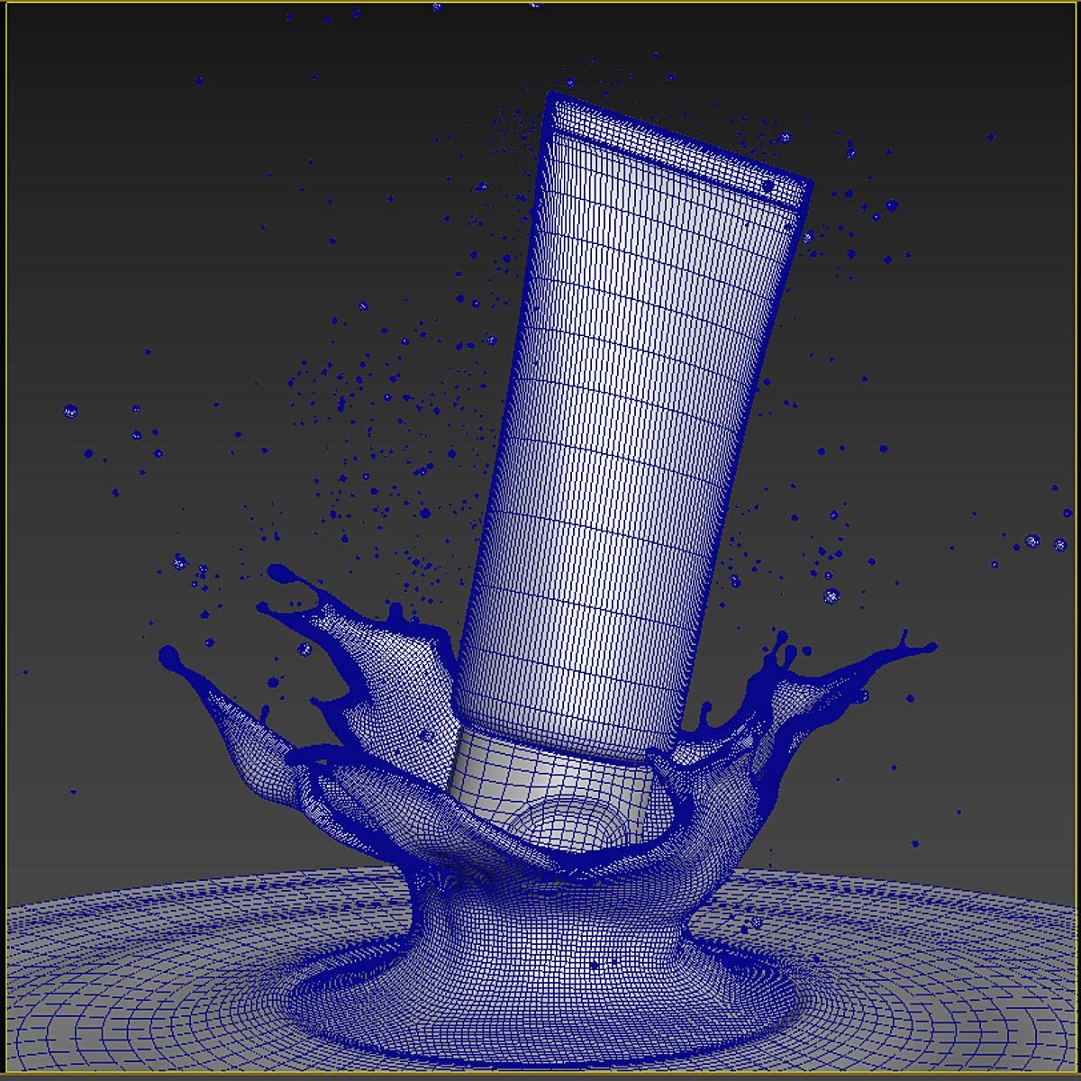 Face wash cosmetic package tube model with water liquid splash 3D model_2