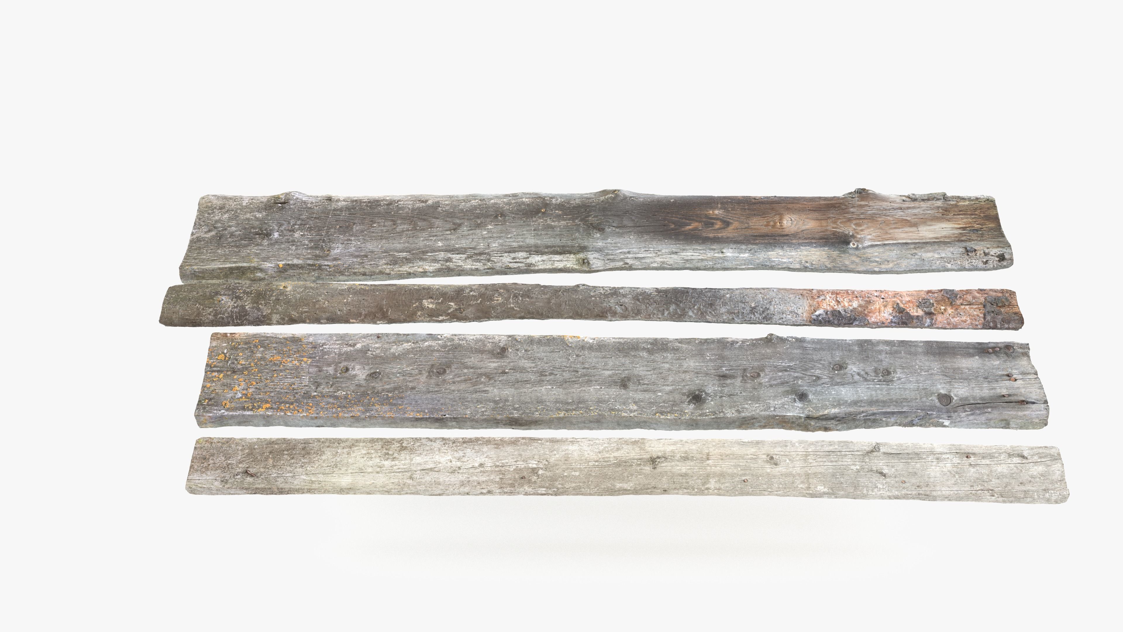 Planks Weathered Low-poly 3D model_13