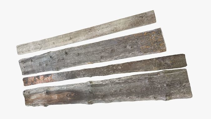 Planks Weathered Low-poly 3D model 3