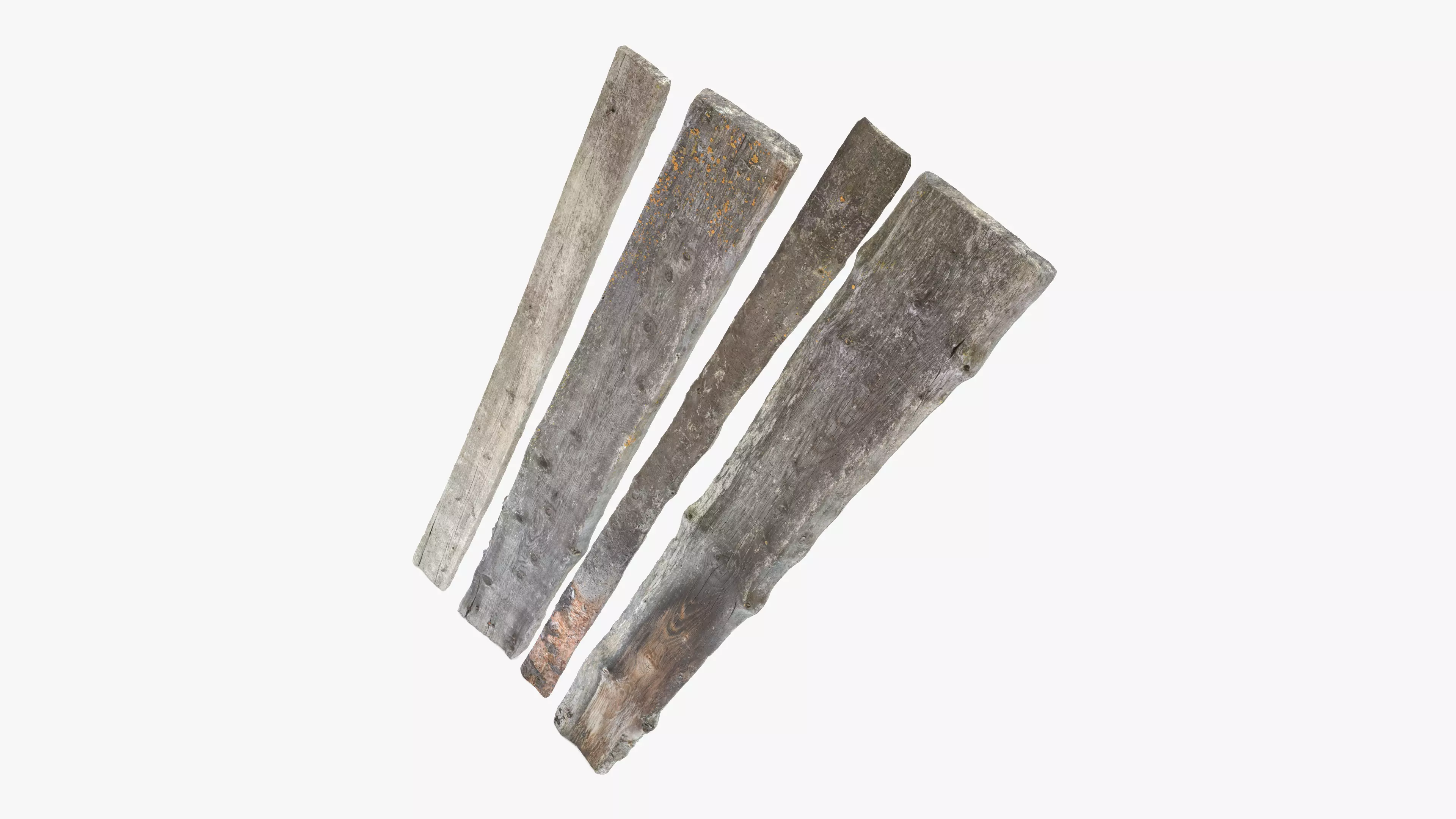 Planks Weathered Low-poly 3D model_0