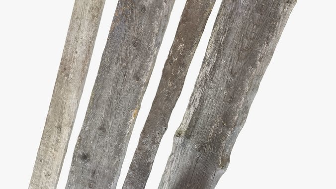 Planks Weathered Low-poly 3D model 6