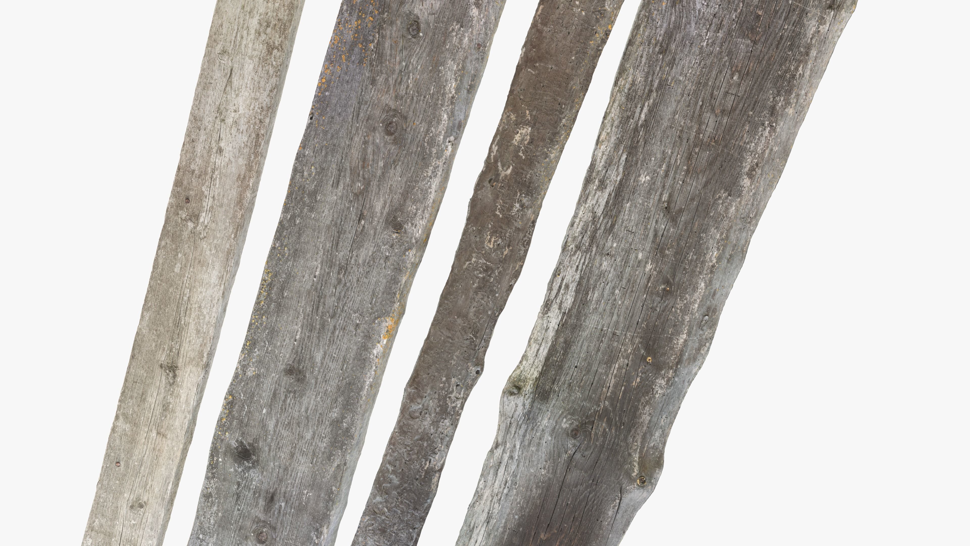 Planks Weathered Low-poly 3D model_5