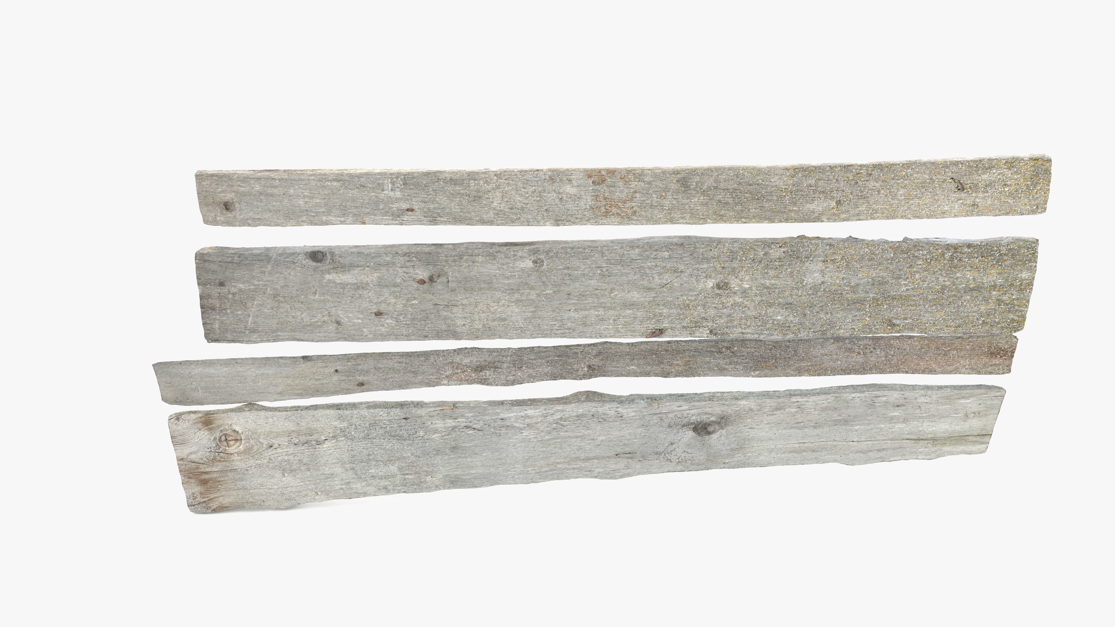 Planks Weathered Low-poly 3D model_12