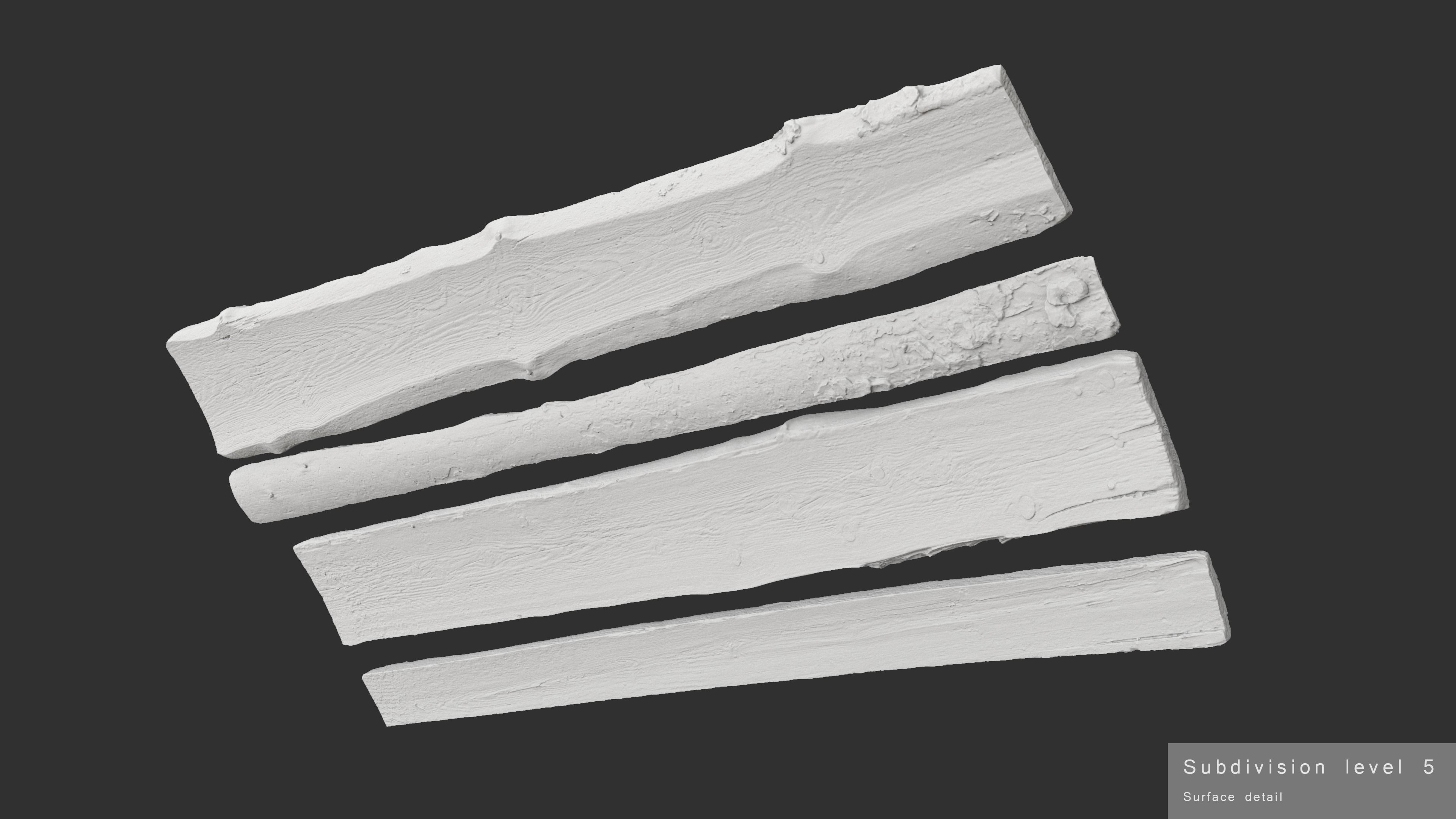 Planks Weathered Low-poly 3D model_15