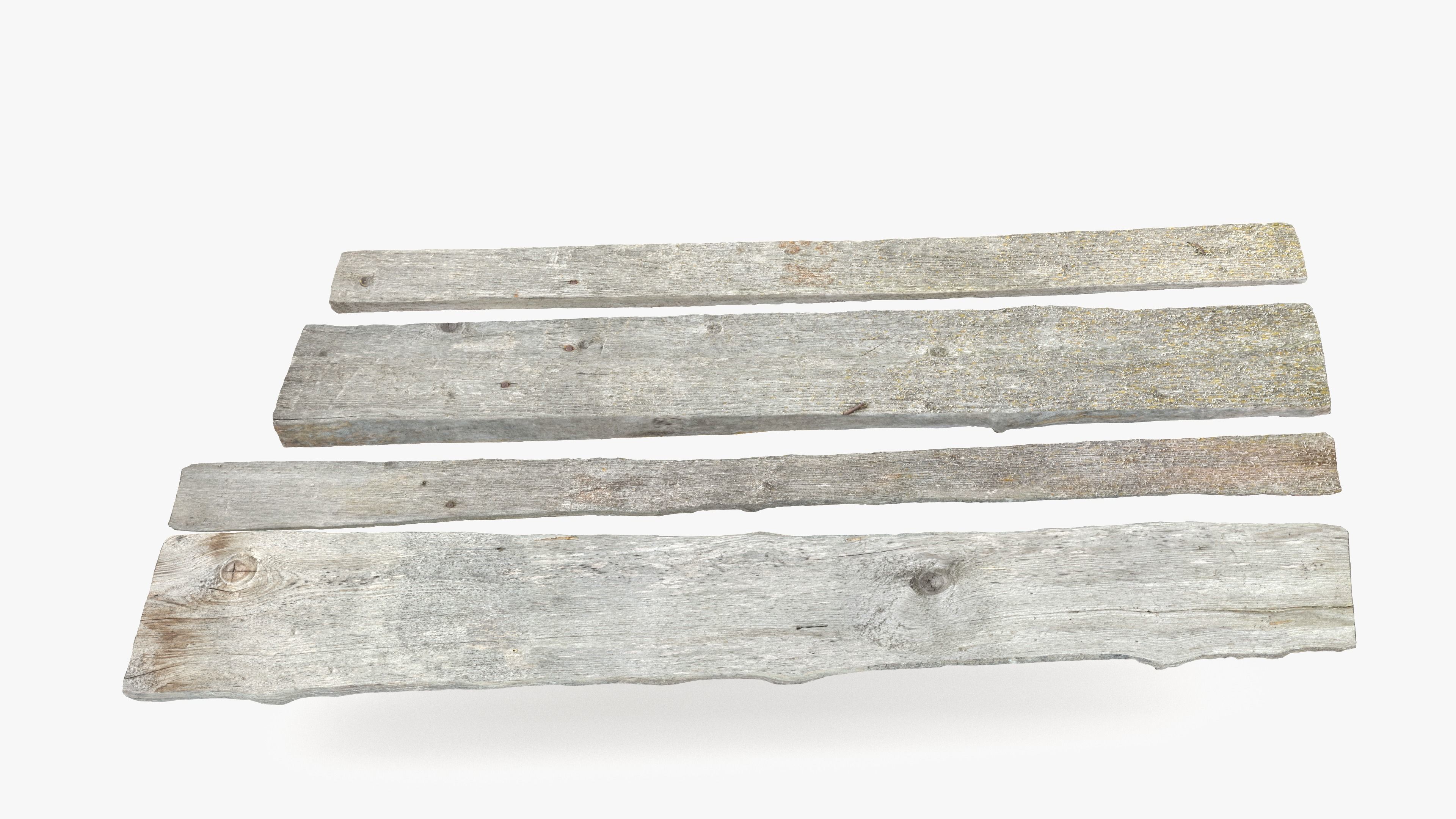Planks Weathered Low-poly 3D model_14