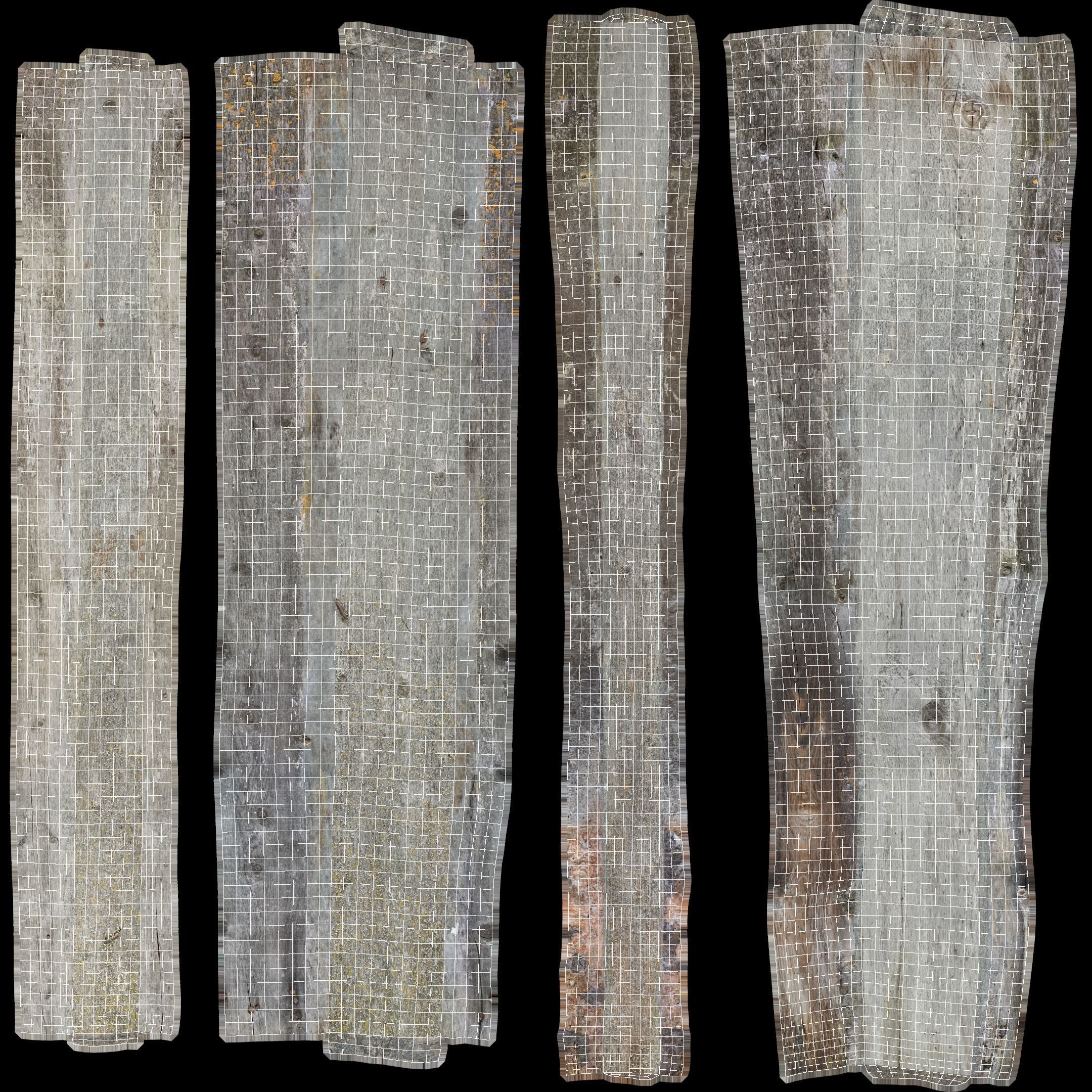 Planks Weathered Low-poly 3D model_25
