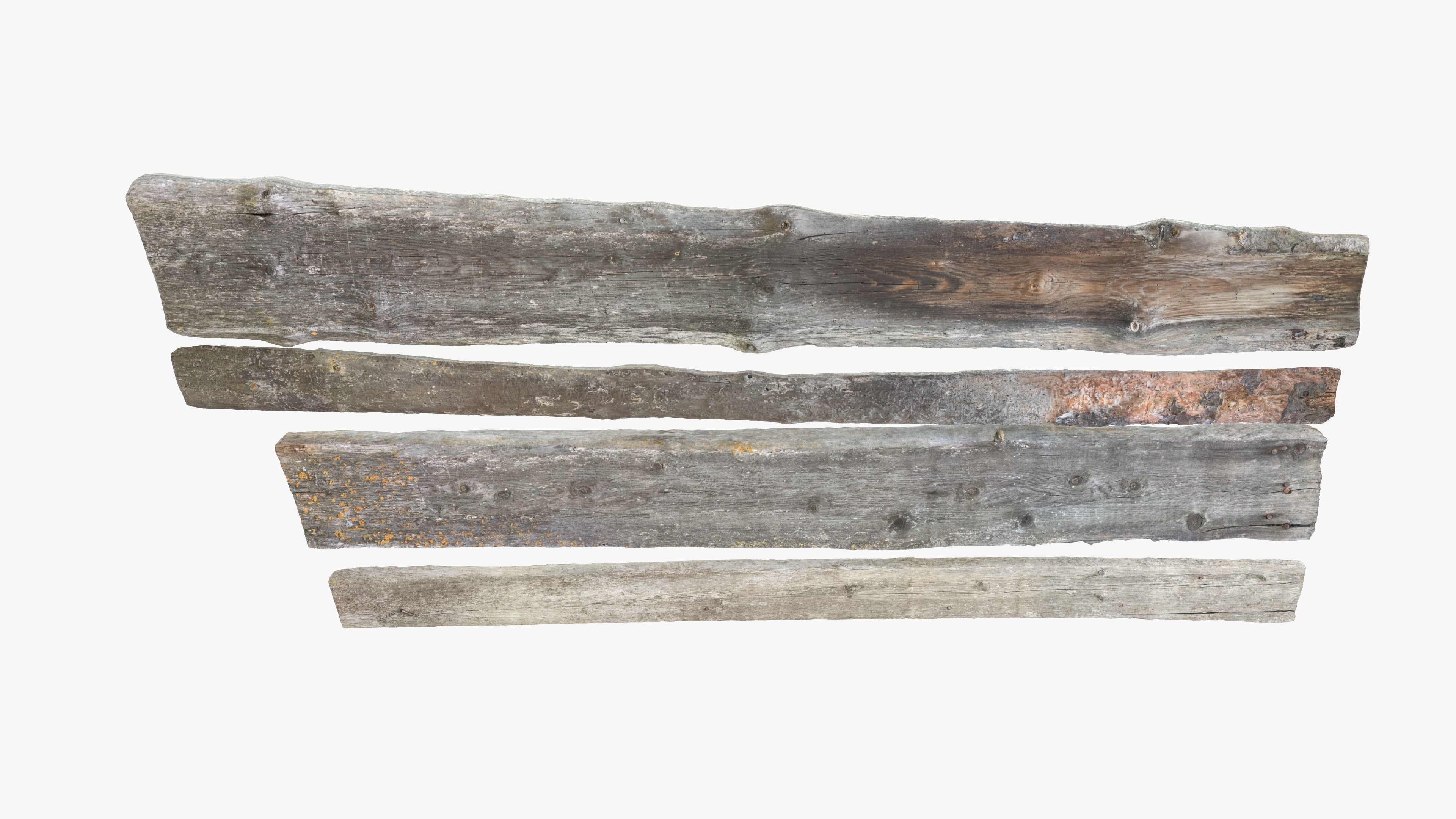 Planks Weathered Low-poly 3D model_11