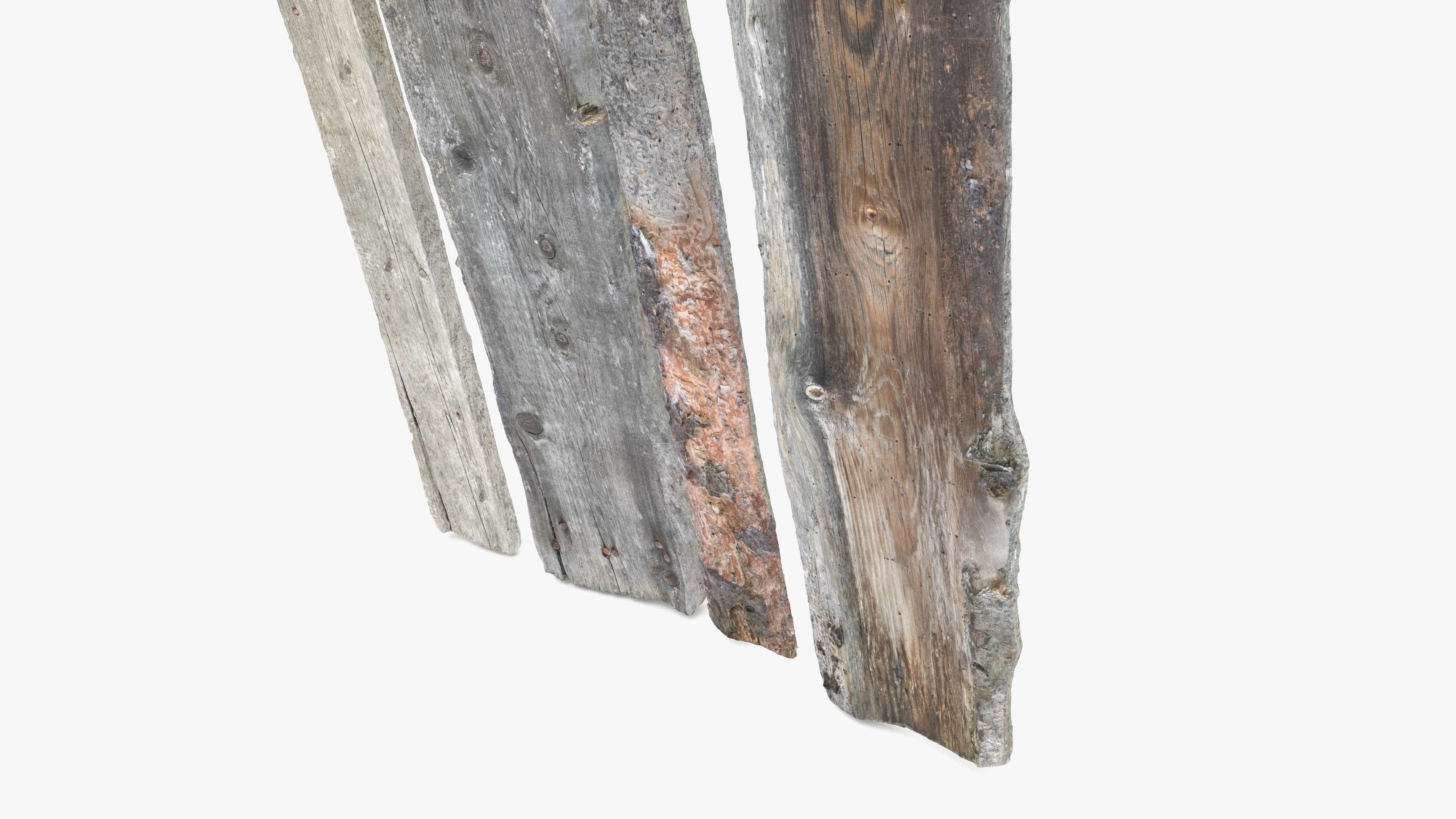 Planks Weathered Low-poly 3D model_10