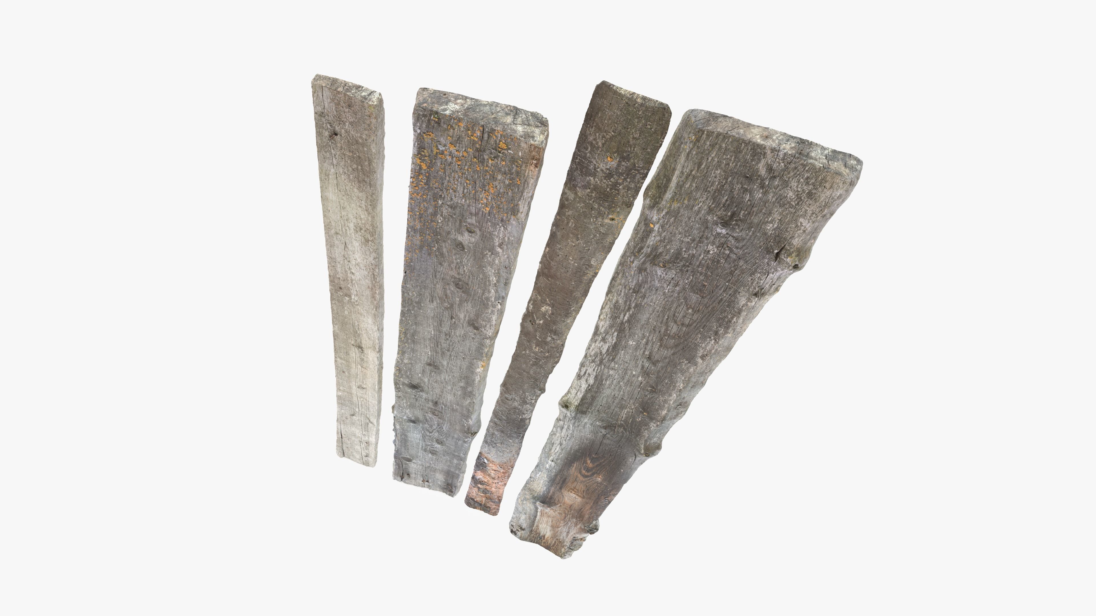 Planks Weathered Low-poly 3D model_1