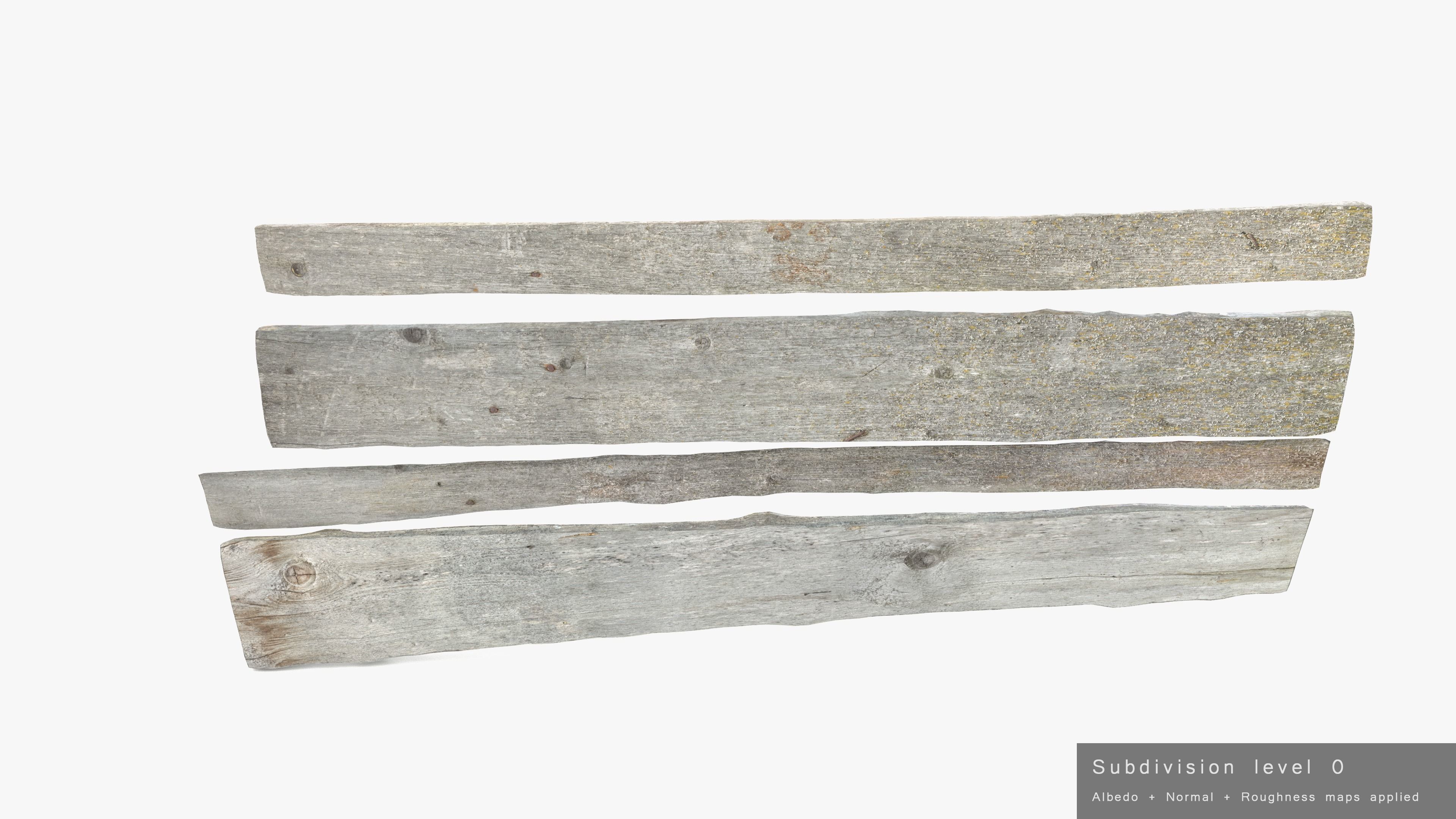 Planks Weathered Low-poly 3D model_18