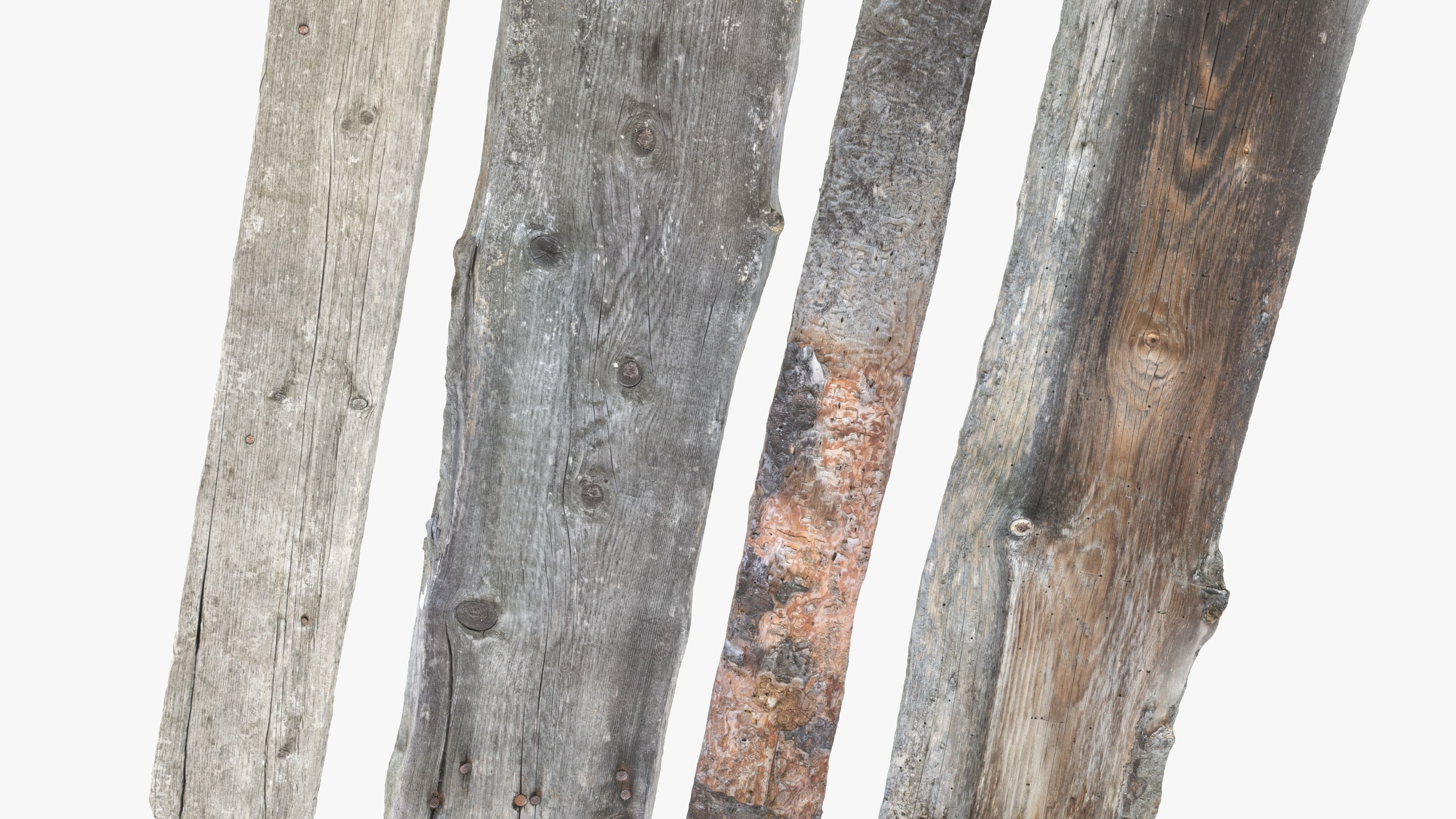 Planks Weathered Low-poly 3D model_7