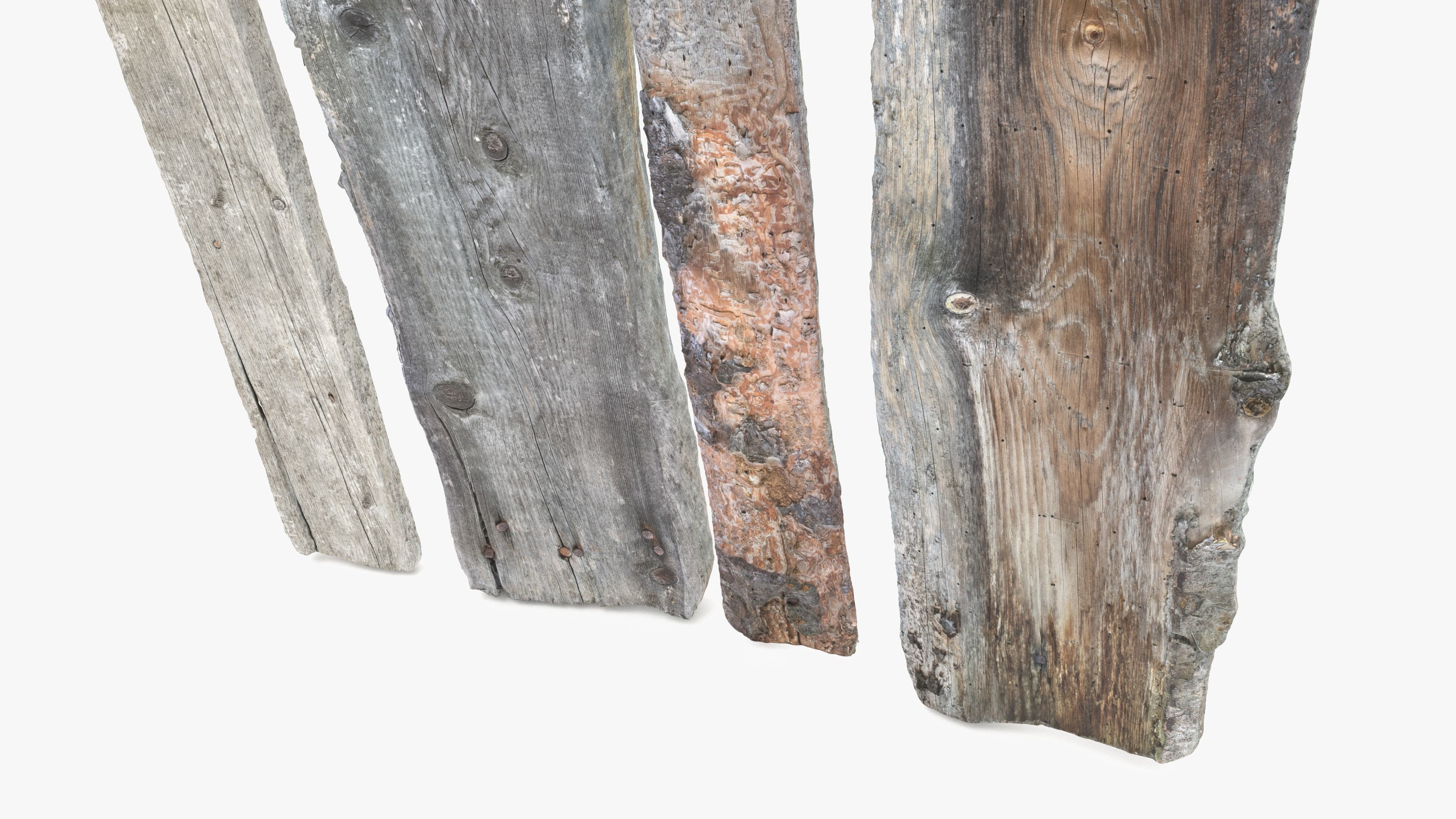 Planks Weathered Low-poly 3D model_9