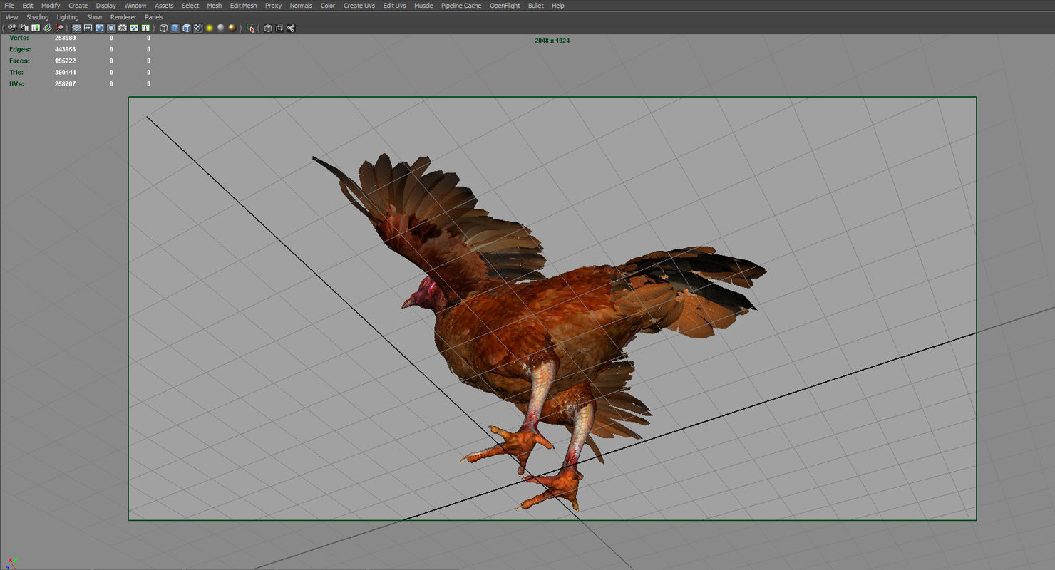 hen 3d hi details model 3D model_6