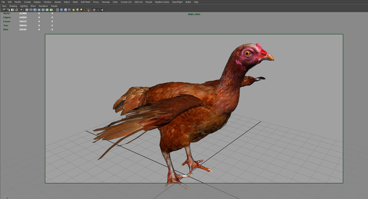 hen 3d hi details model 3D model_9