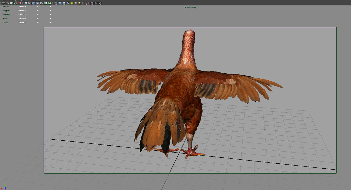 hen 3d hi details model 3D model_7