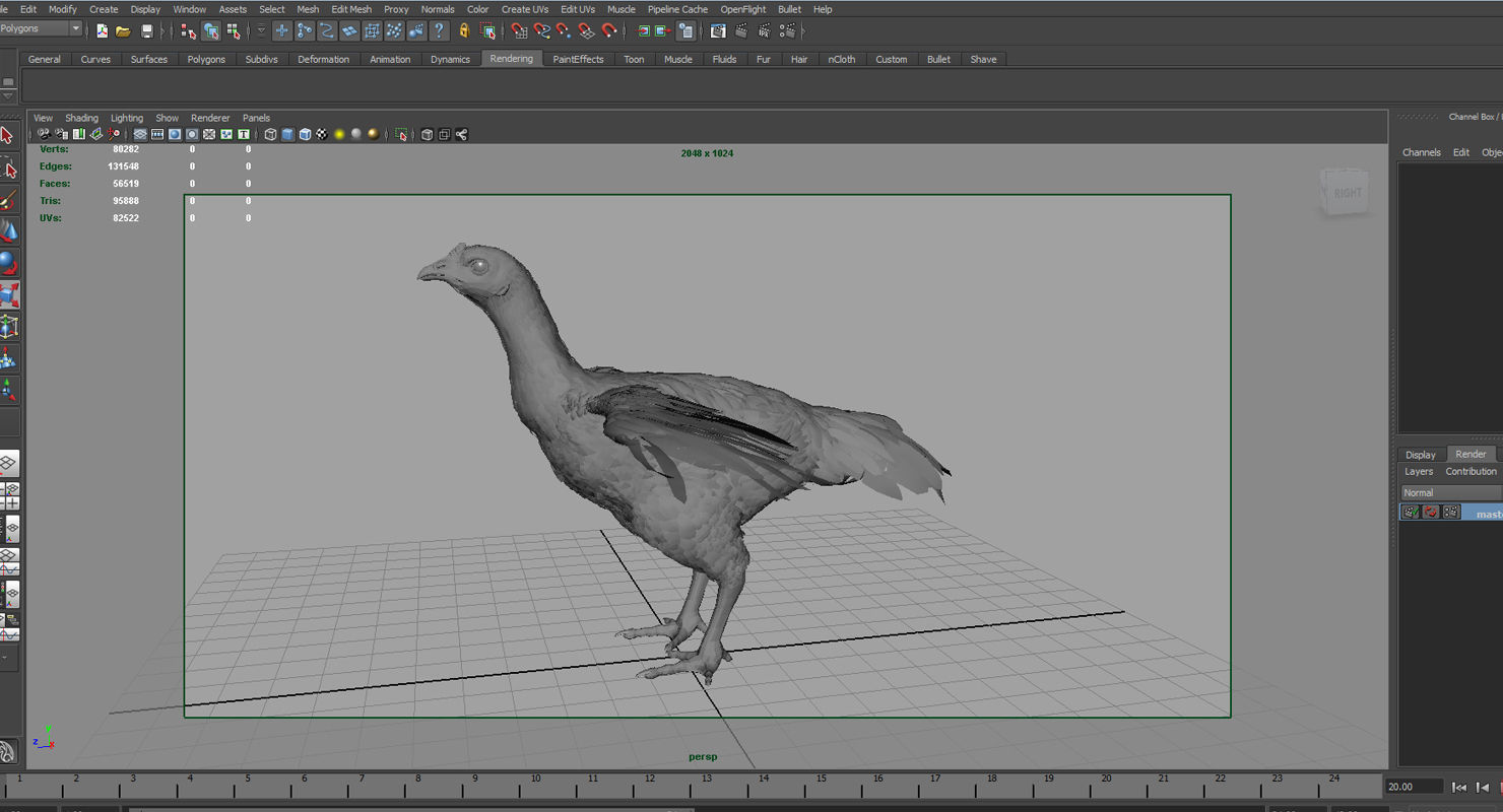 hen 3d hi details model 3D model_10