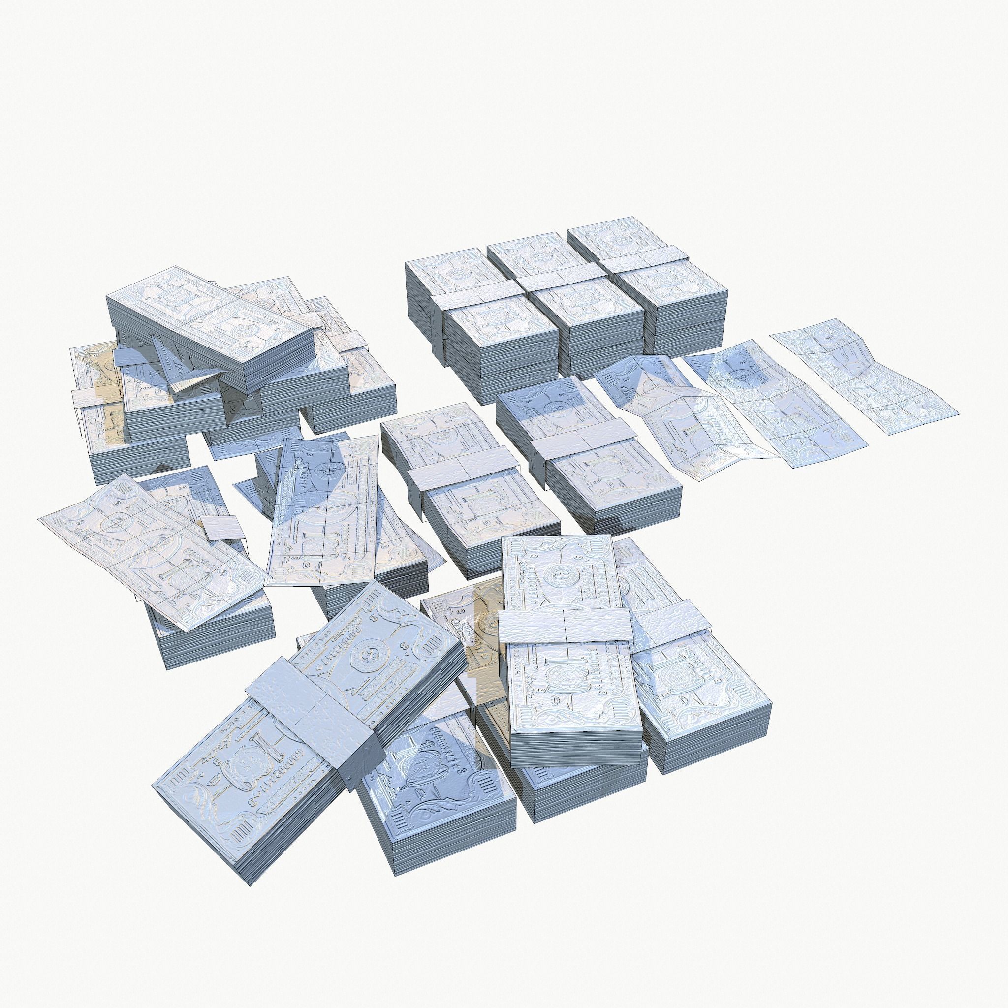 Stylised Money Pack Low-poly 3D model_8