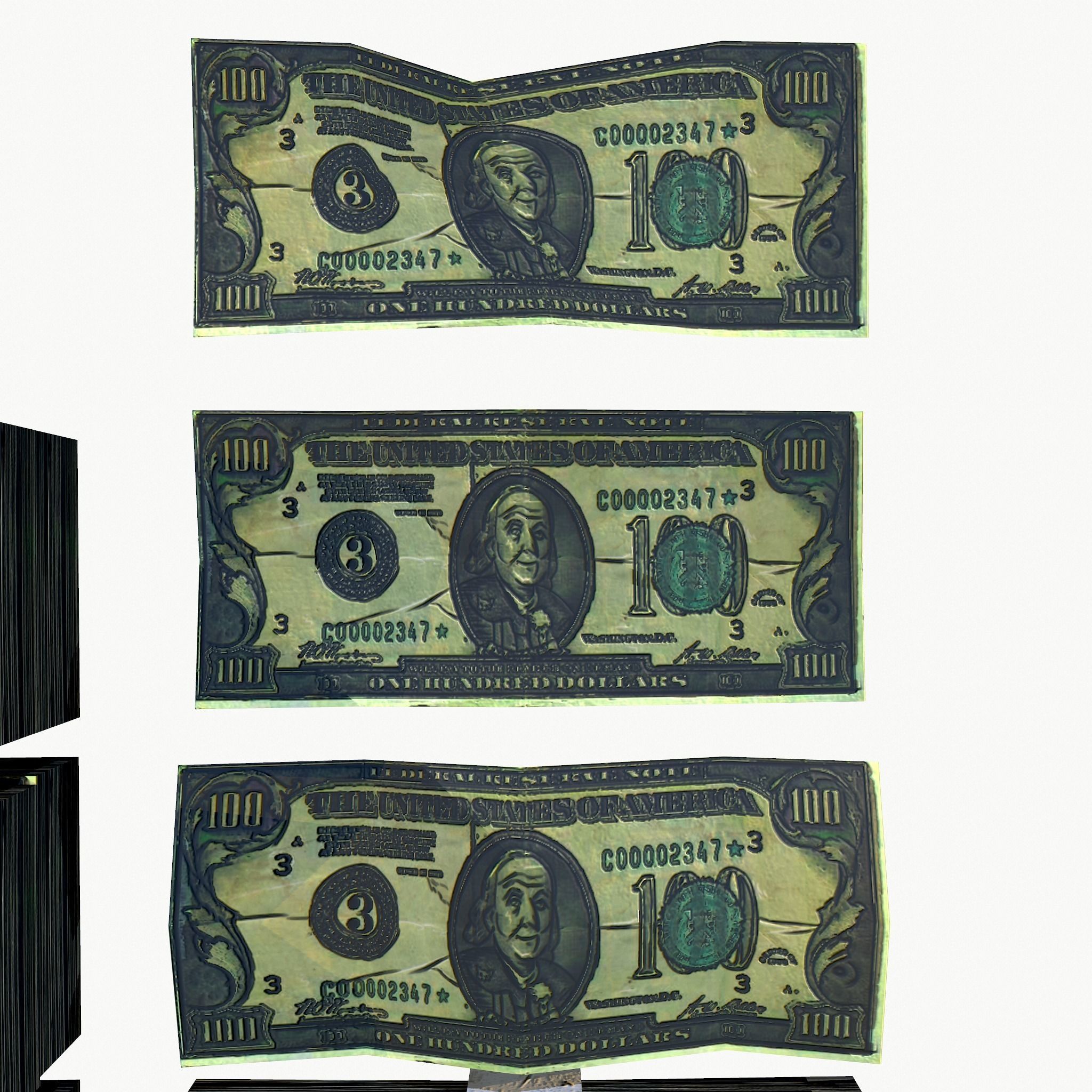 Stylised Money Pack Low-poly 3D model_5