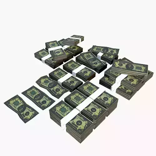 Stylised Money Pack Low-poly 3D model