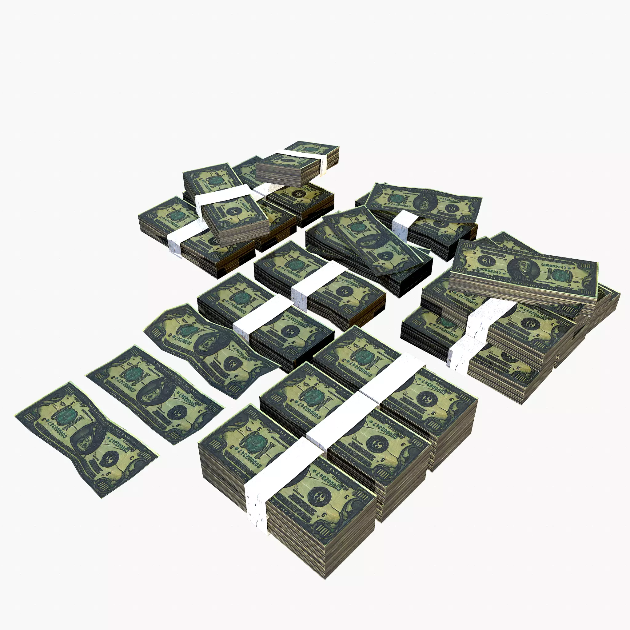 Stylised Money Pack Low-poly 3D model_0