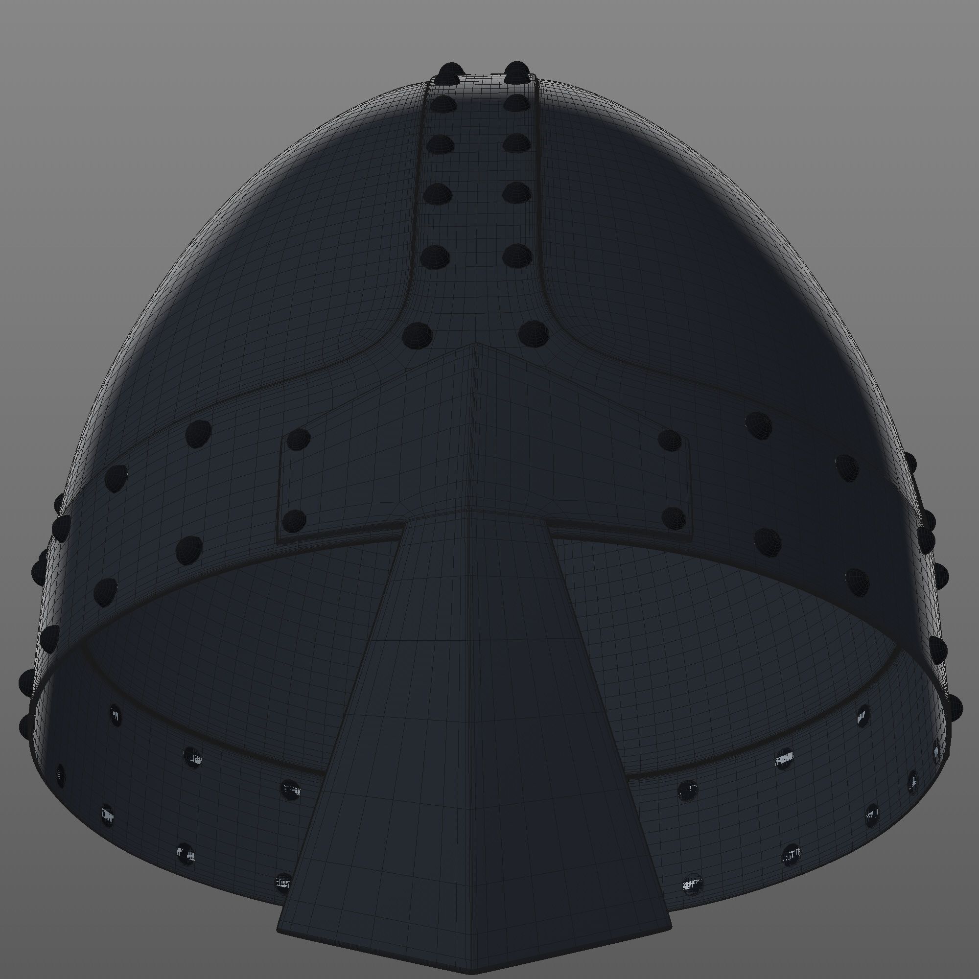 Knight Helmet low poly 3D model_6