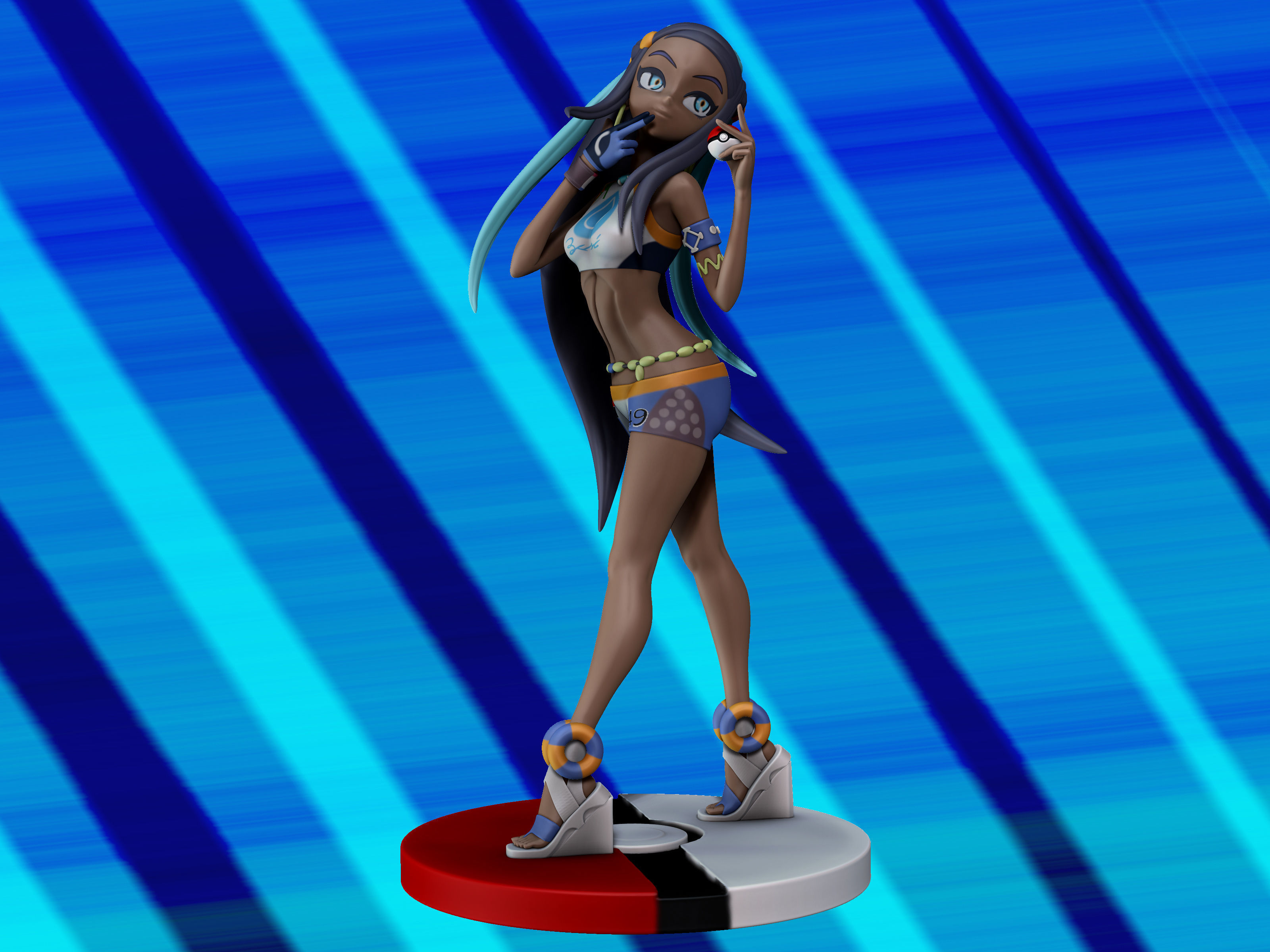 nessa gym leader figure 3d 3D print model_3