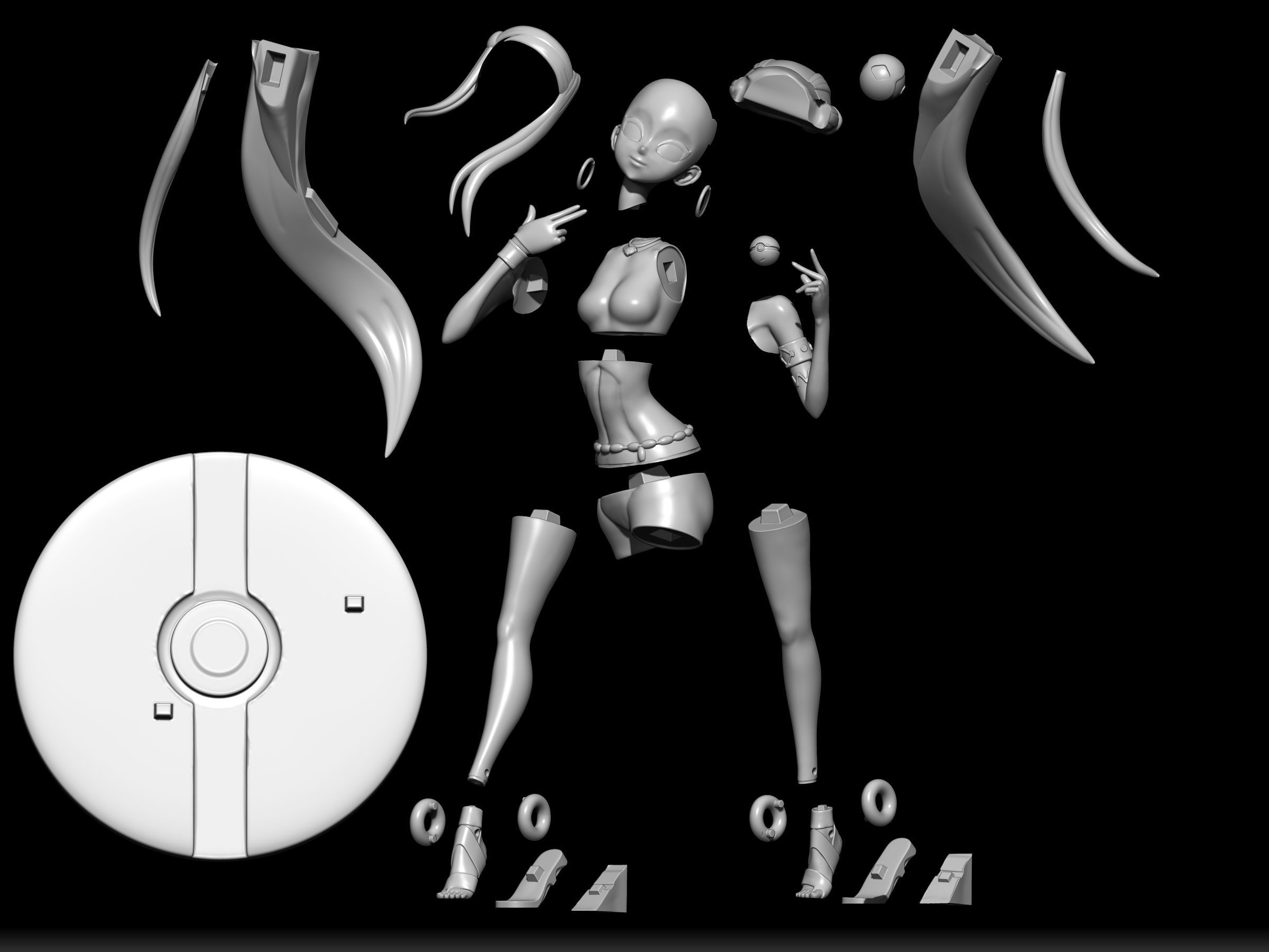 nessa gym leader figure 3d 3D print model_4