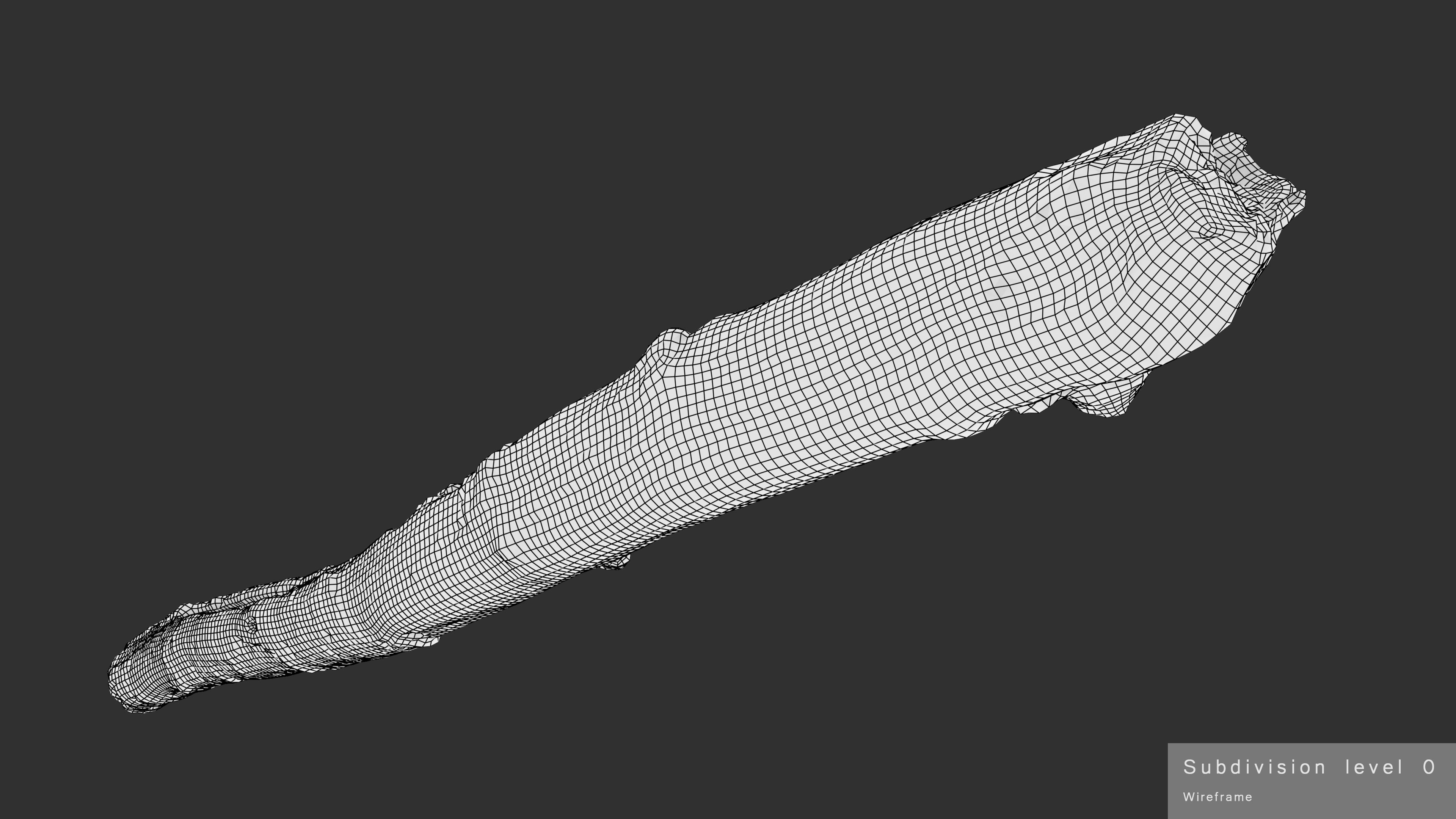 Long Weathered Alder Log Low-poly 3D model_32