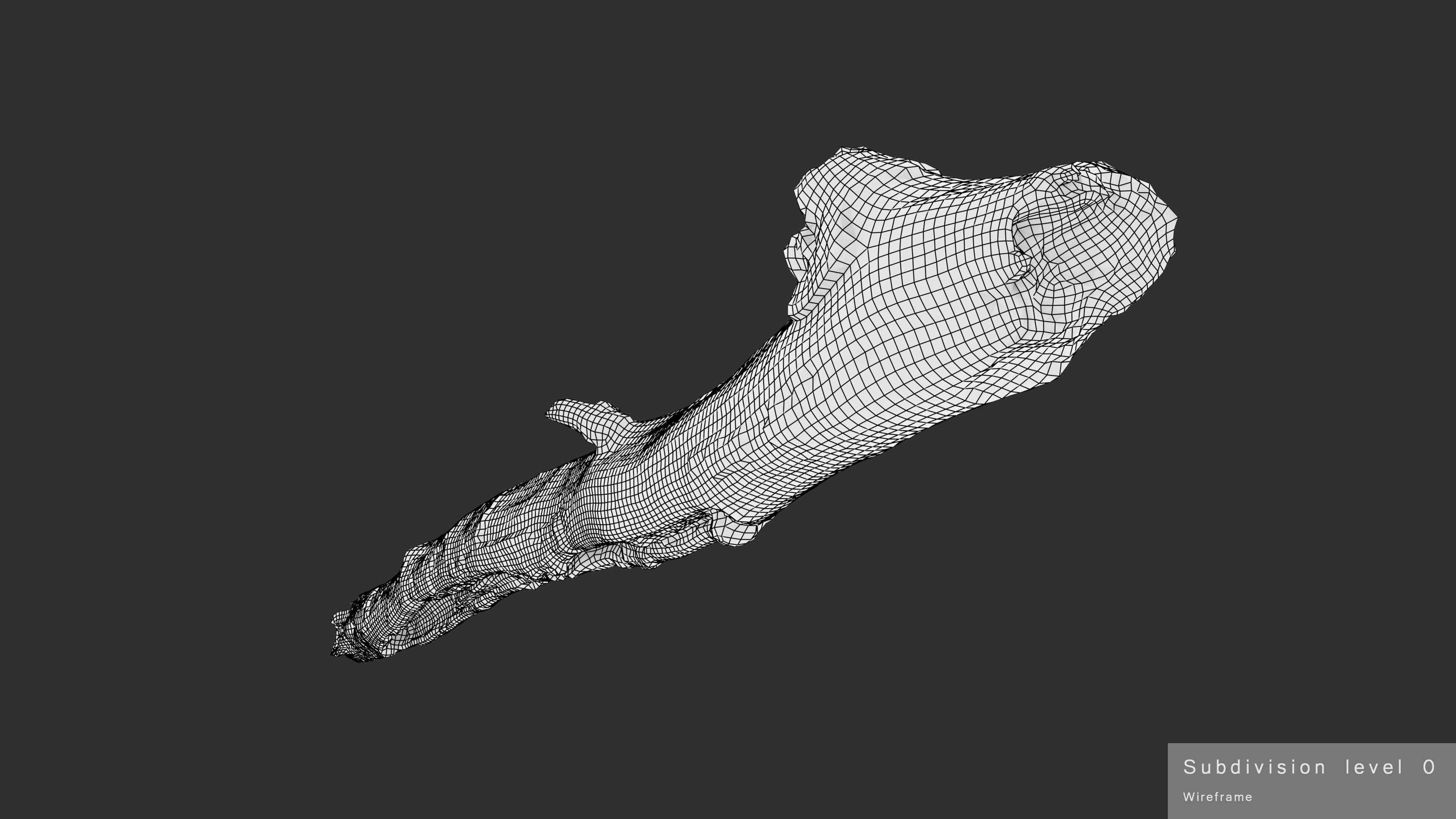 Long Weathered Alder Log Low-poly 3D model_30