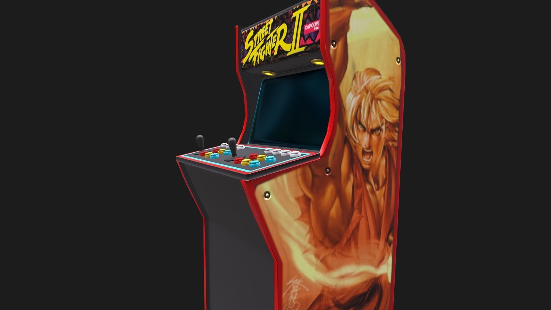 Arcade Cabinet Low-poly 3D model_4