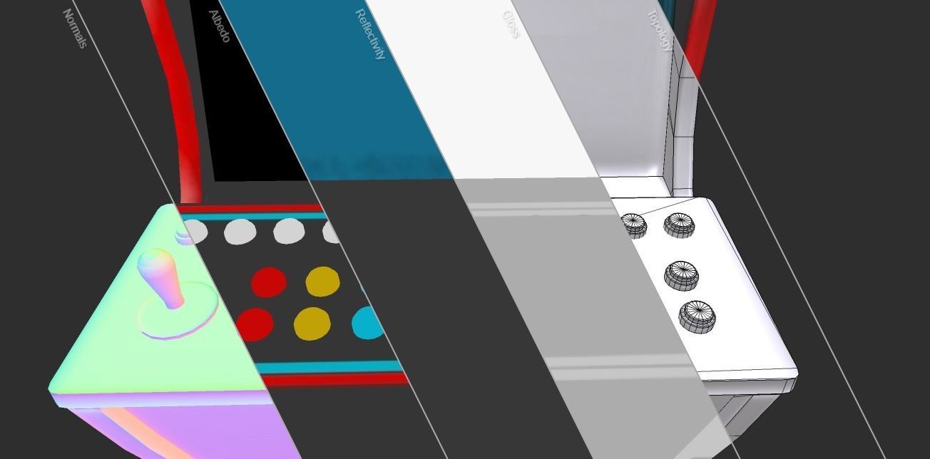 Arcade Cabinet Low-poly 3D model_15