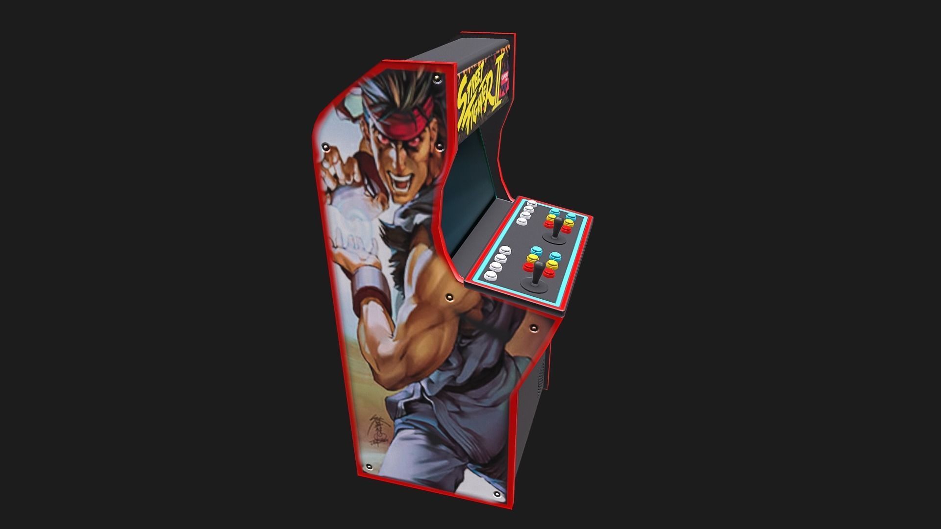 Arcade Cabinet Low-poly 3D model_6