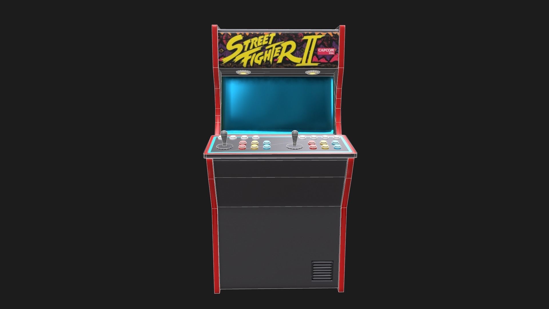 Arcade Cabinet Low-poly 3D model_13