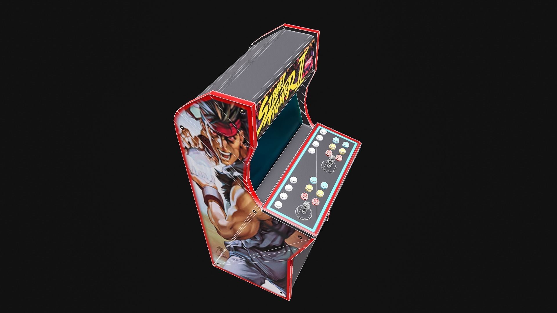 Arcade Cabinet Low-poly 3D model_14