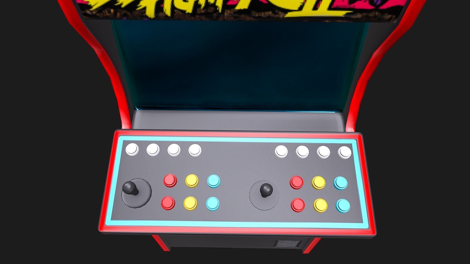 Arcade Cabinet Low-poly 3D model_3