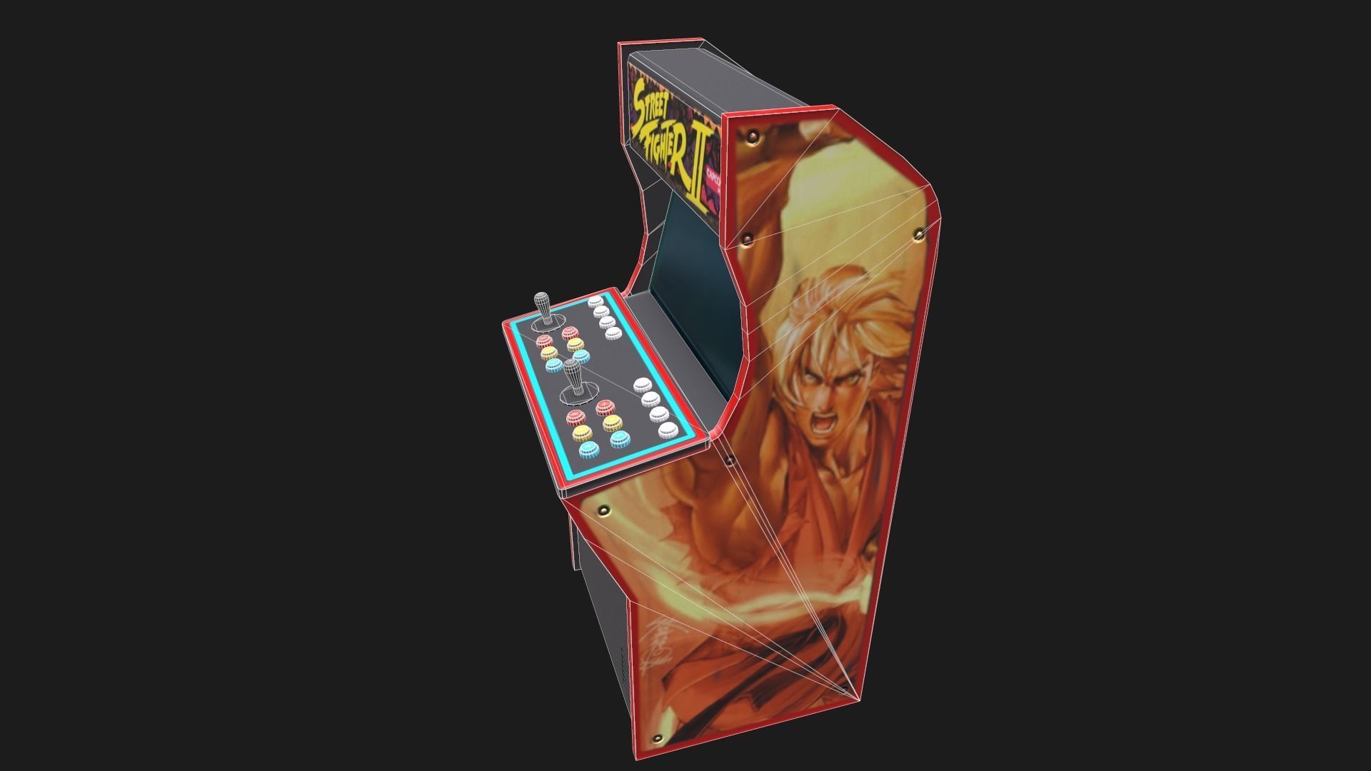 Arcade Cabinet Low-poly 3D model_12
