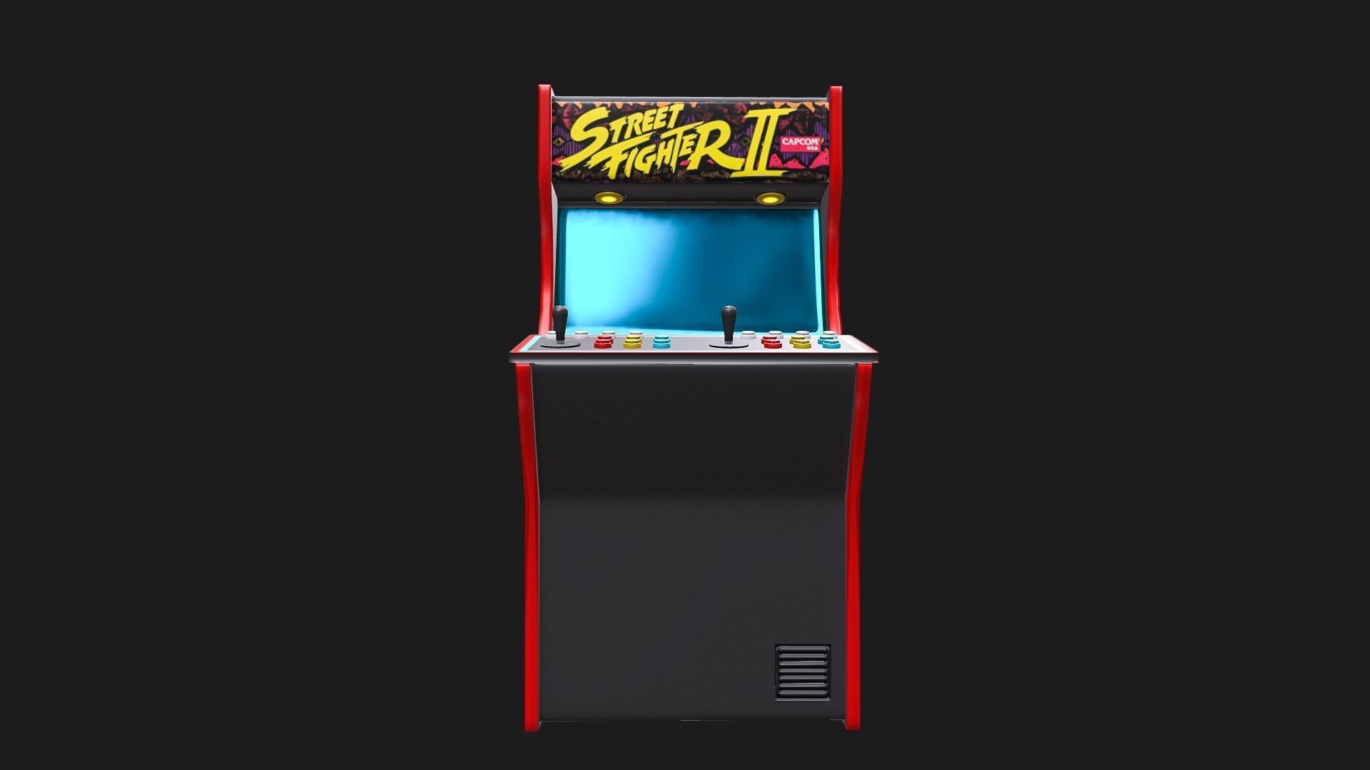 Arcade Cabinet Low-poly 3D model_5