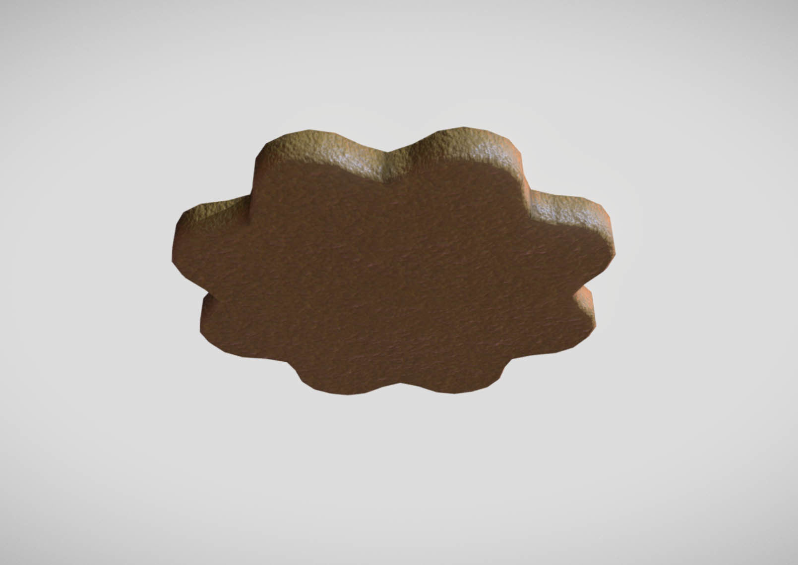 Gingerbread low poly high poly and printable Low-poly 3D model_1