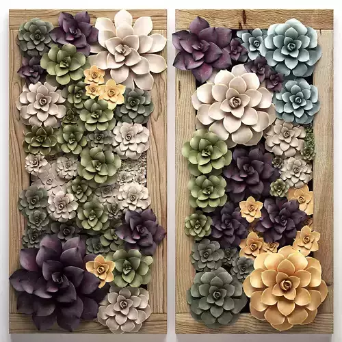 Echeveria Vertical garden 53 3D model