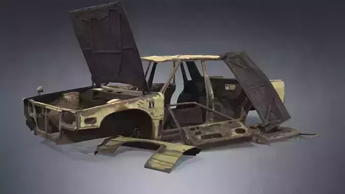 Abandoned Rusty Wrecked Sedan