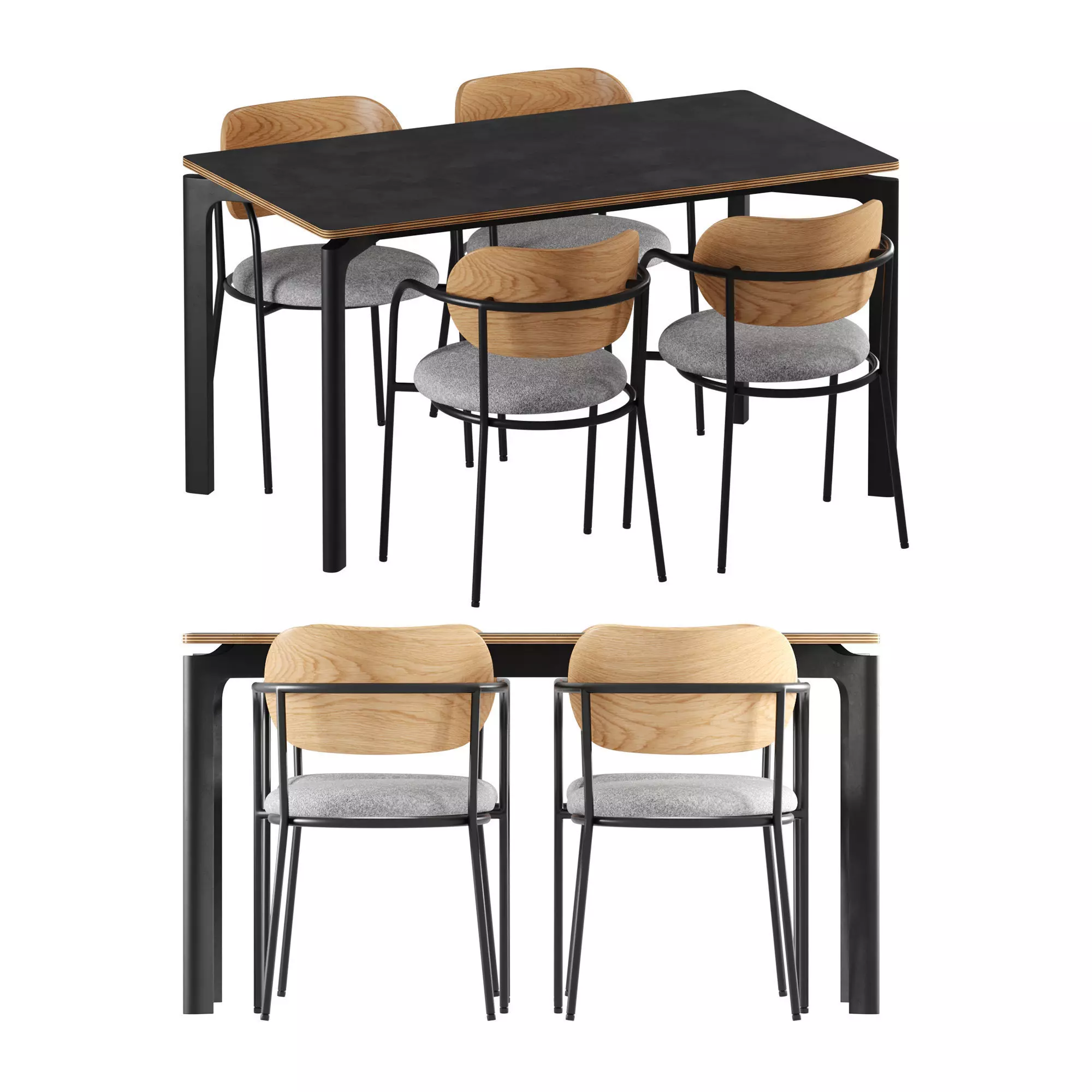 Teulat Table Char Set - Nicola Eclipse 3D model_0