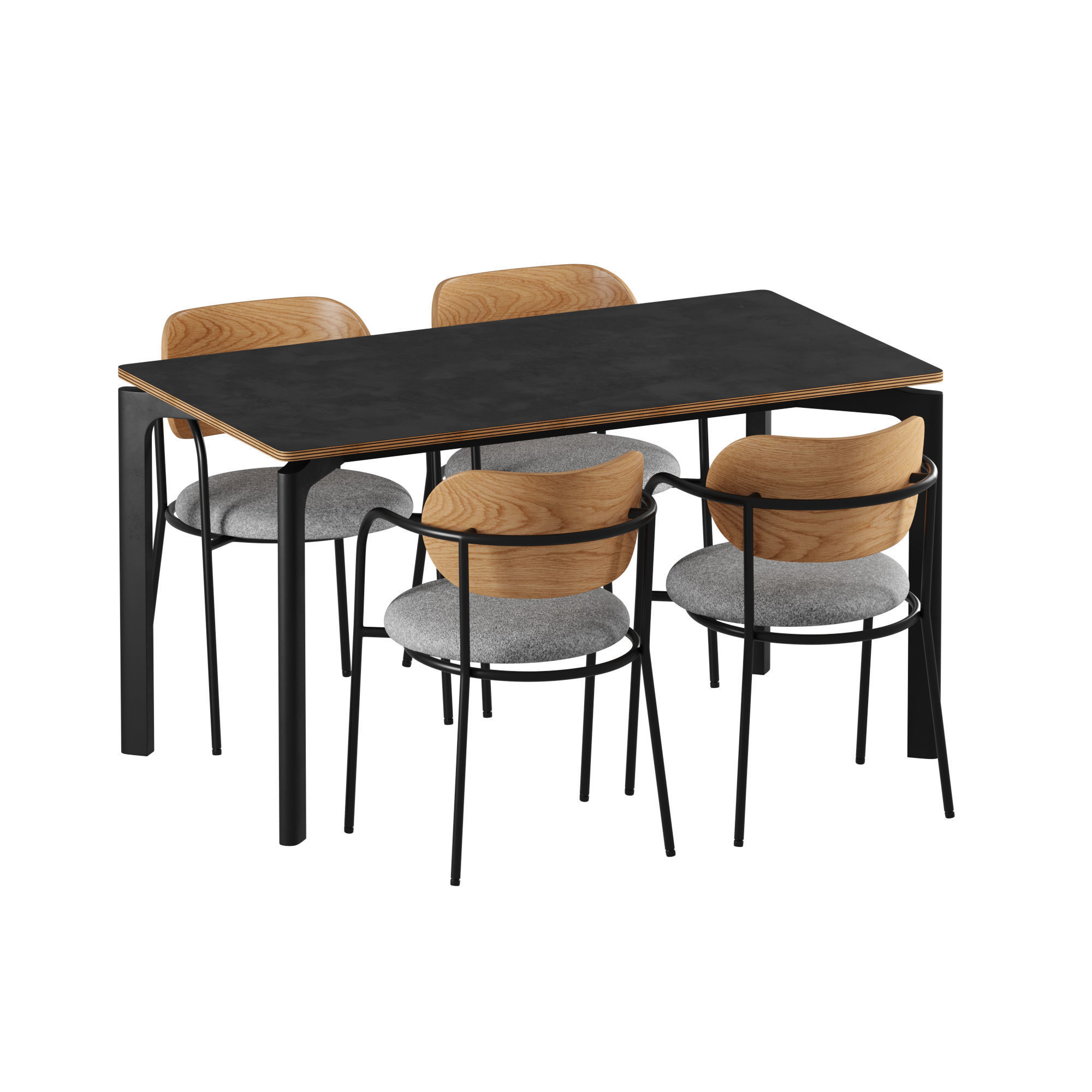 Teulat Table Char Set - Nicola Eclipse 3D model_1